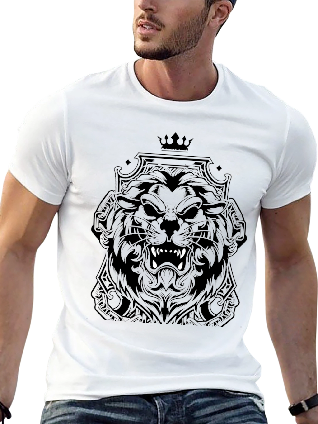 Black Lion King Graphic T-Shirt - Fierce Style