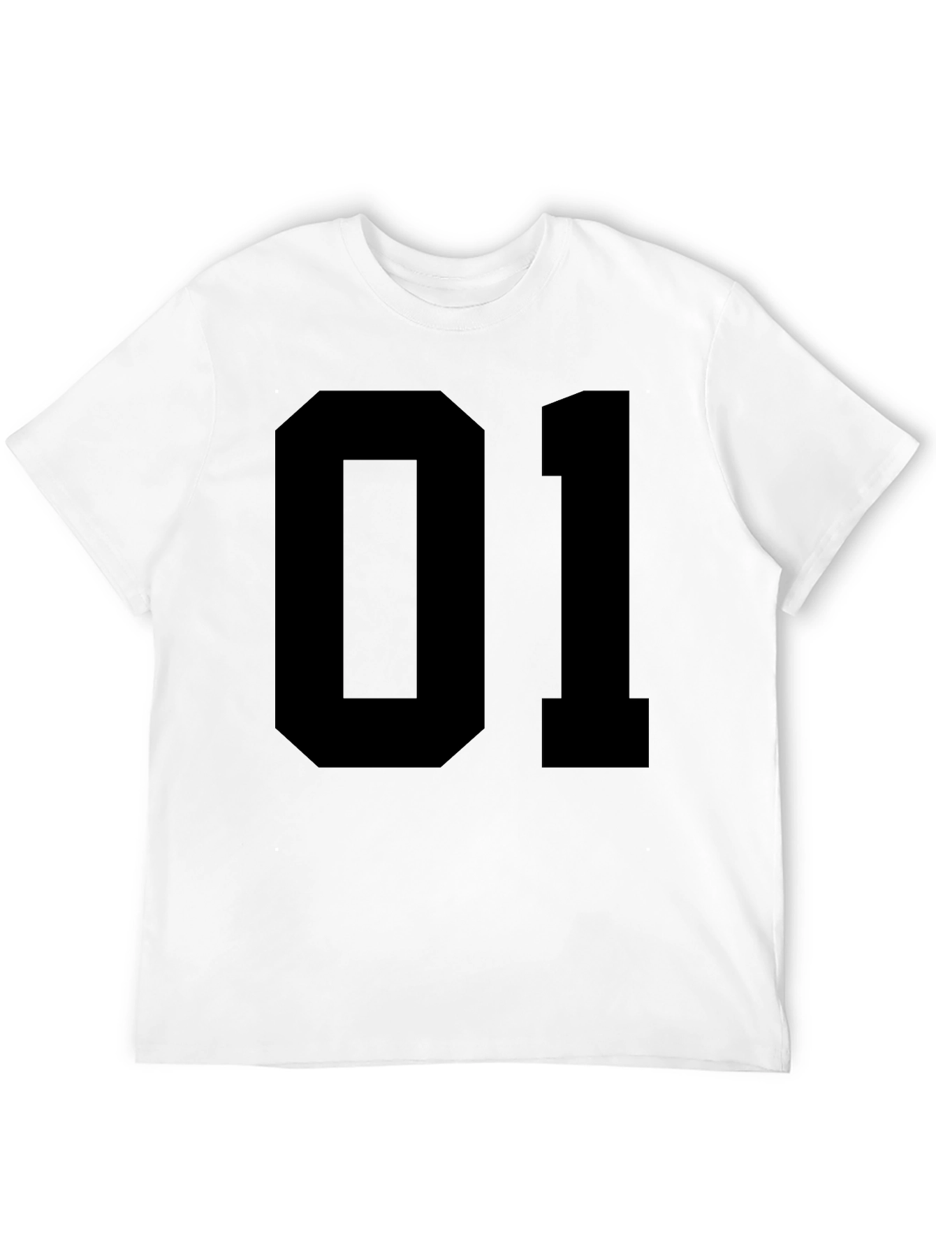 Black T-Shirt with Bold 01 Graphic