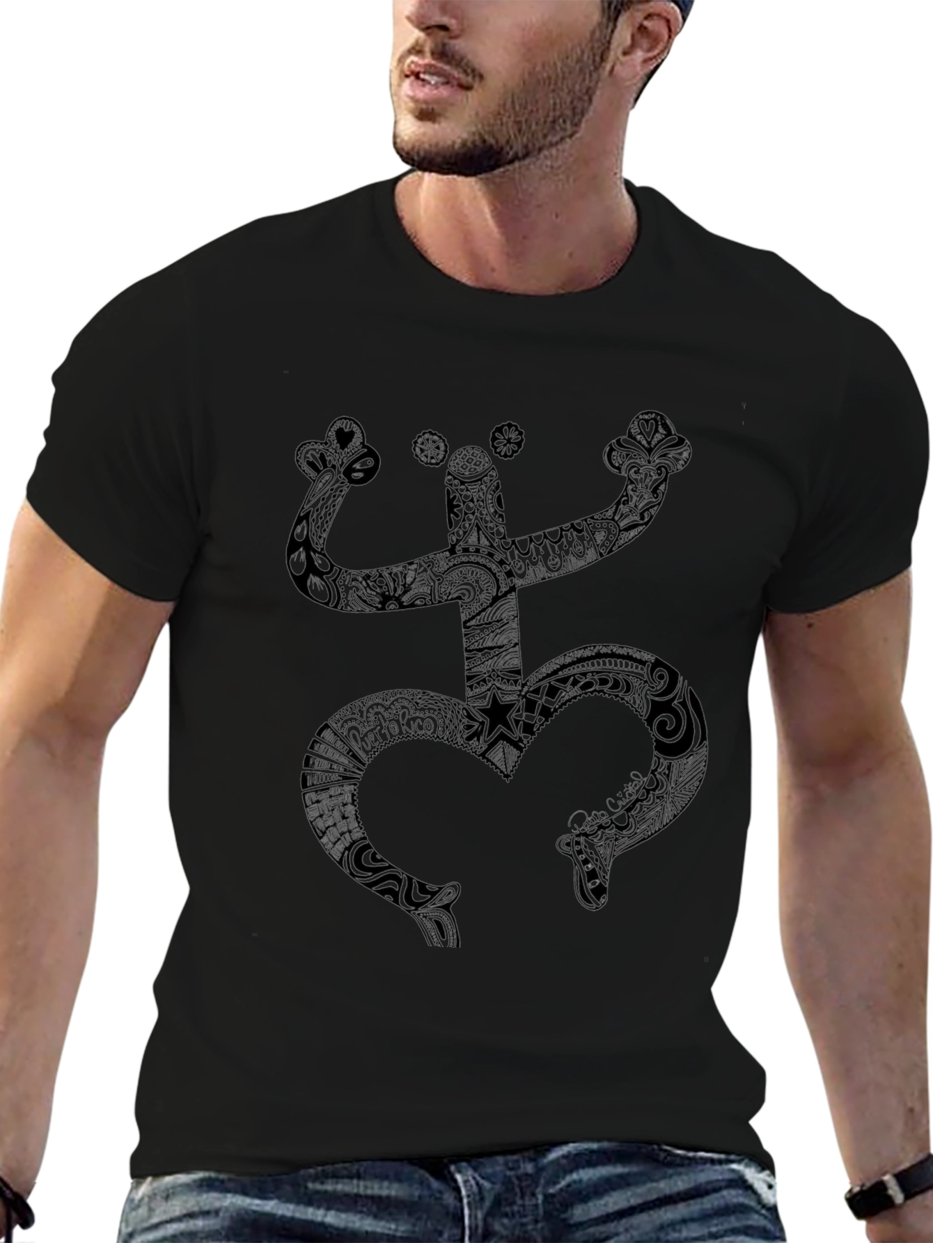 Black Coqui Taino Symbol Mens T-Shirt