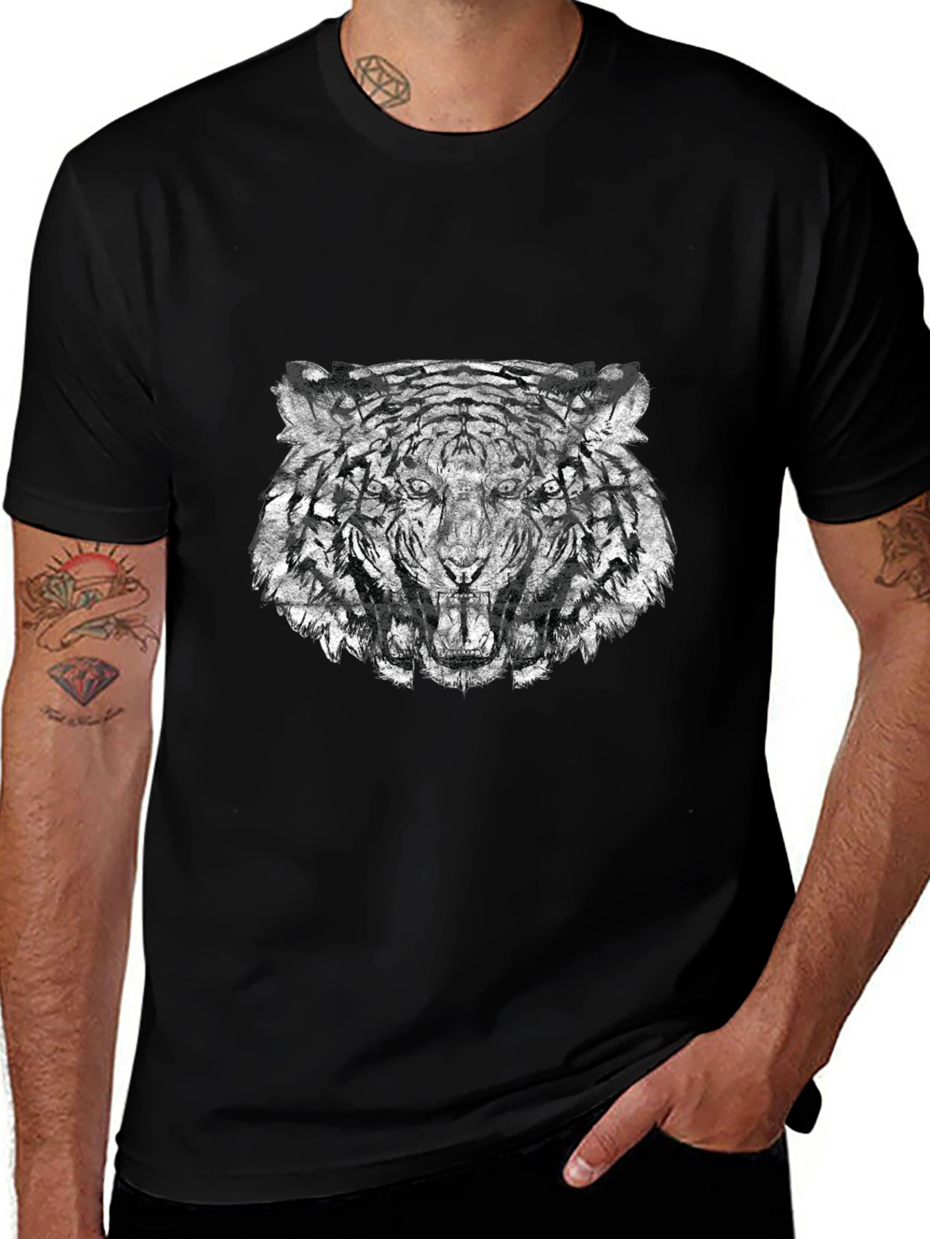 Black Tiger Graphic T-Shirt