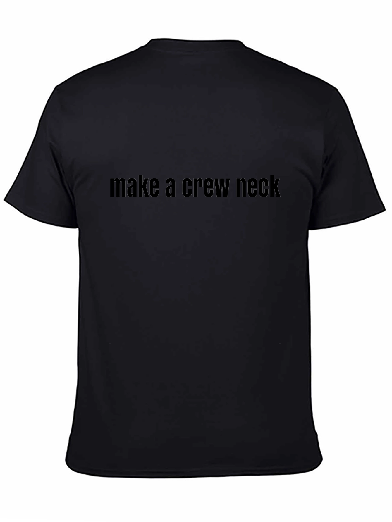 Black Crew Neck T-Shirt with Text