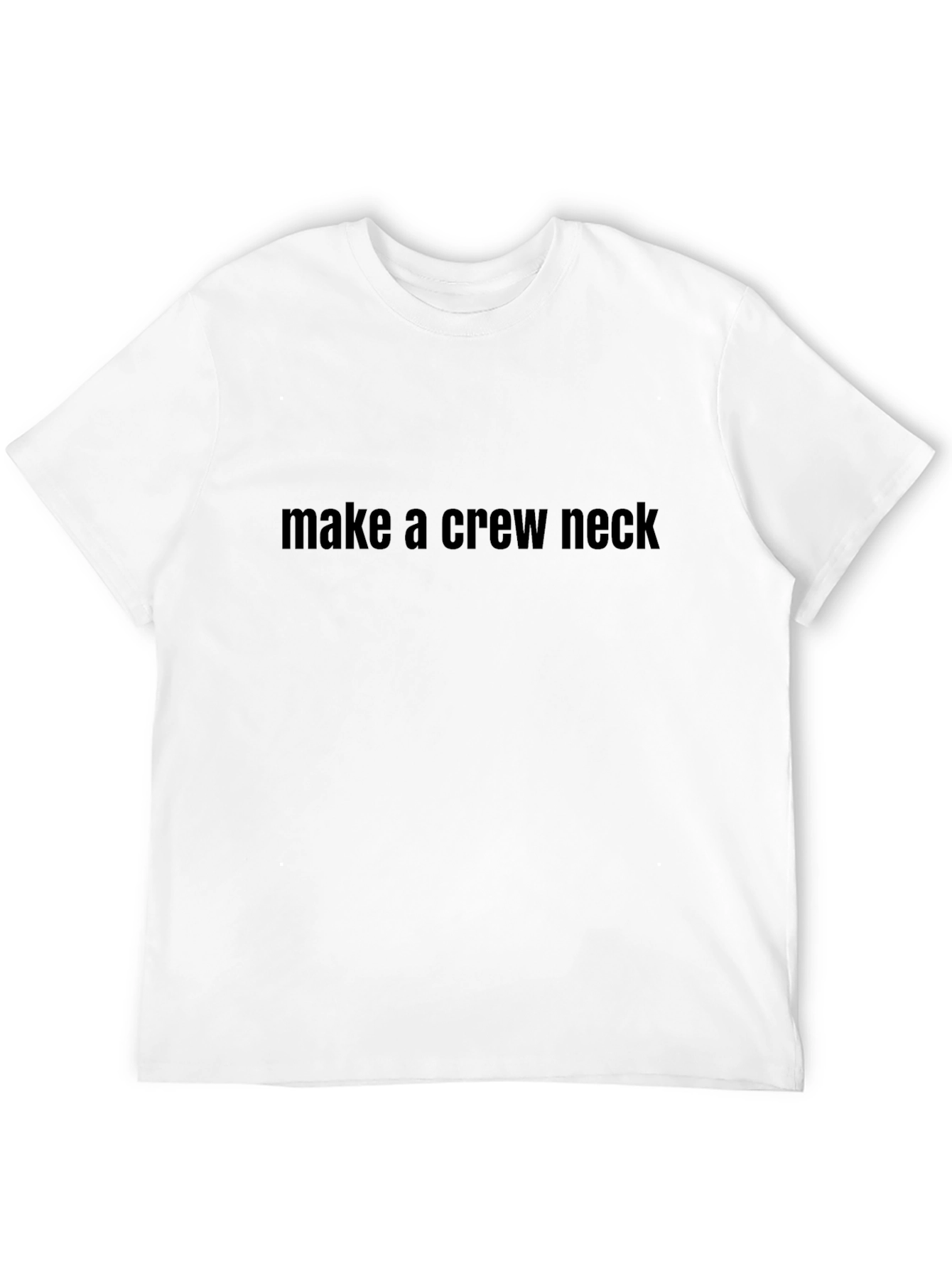 Black Crew Neck T-Shirt with Text