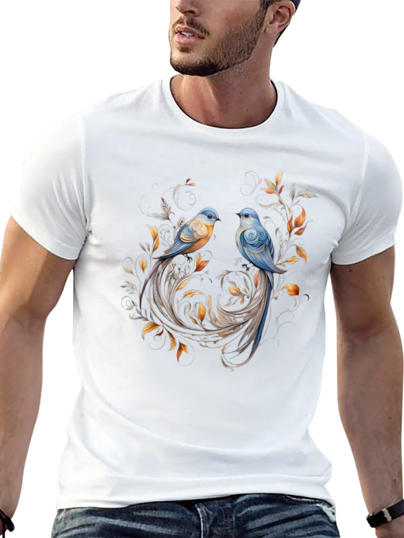 Bird Graphic Tee - Stylish Nature Print