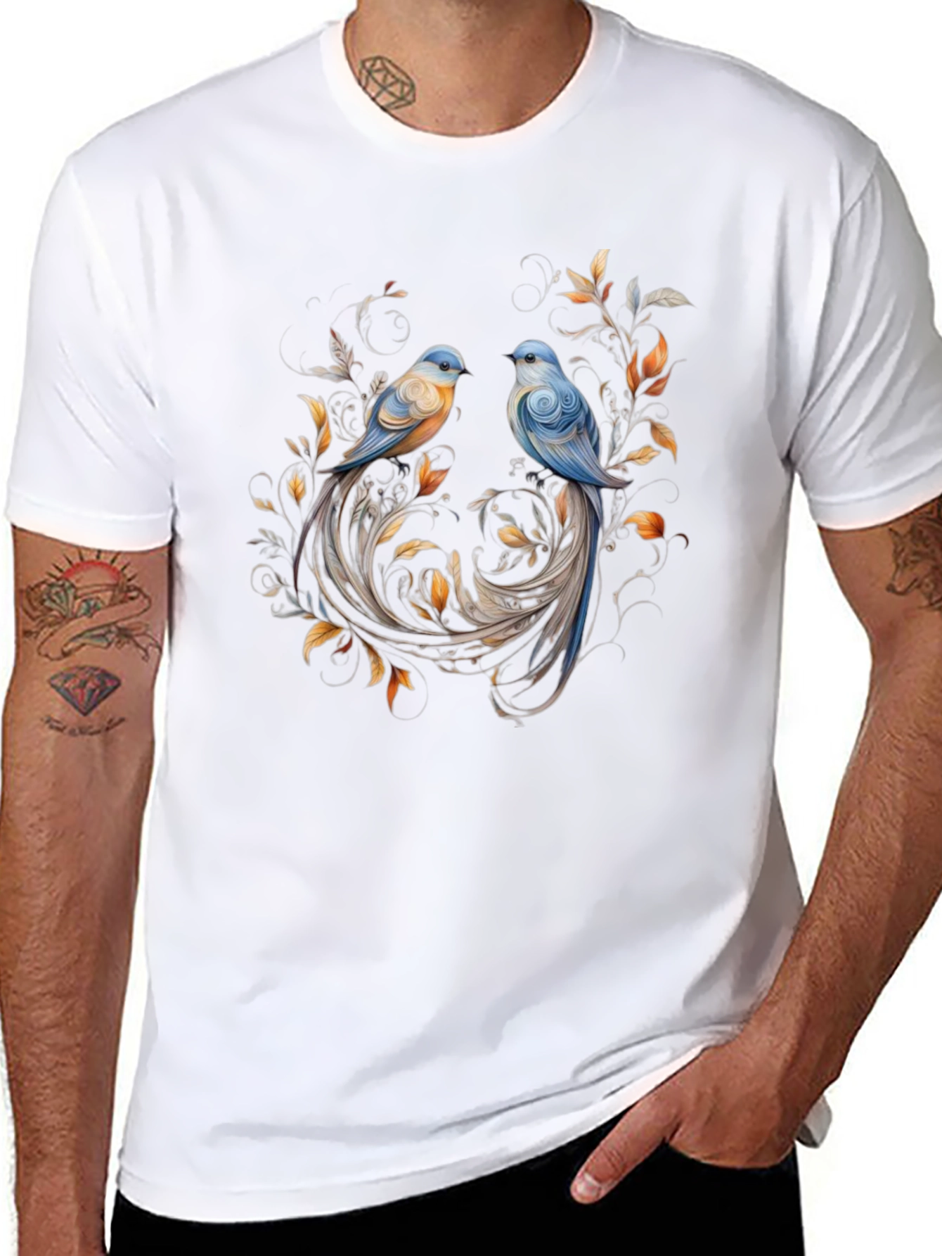 Bird Graphic Tee - Stylish Nature Print