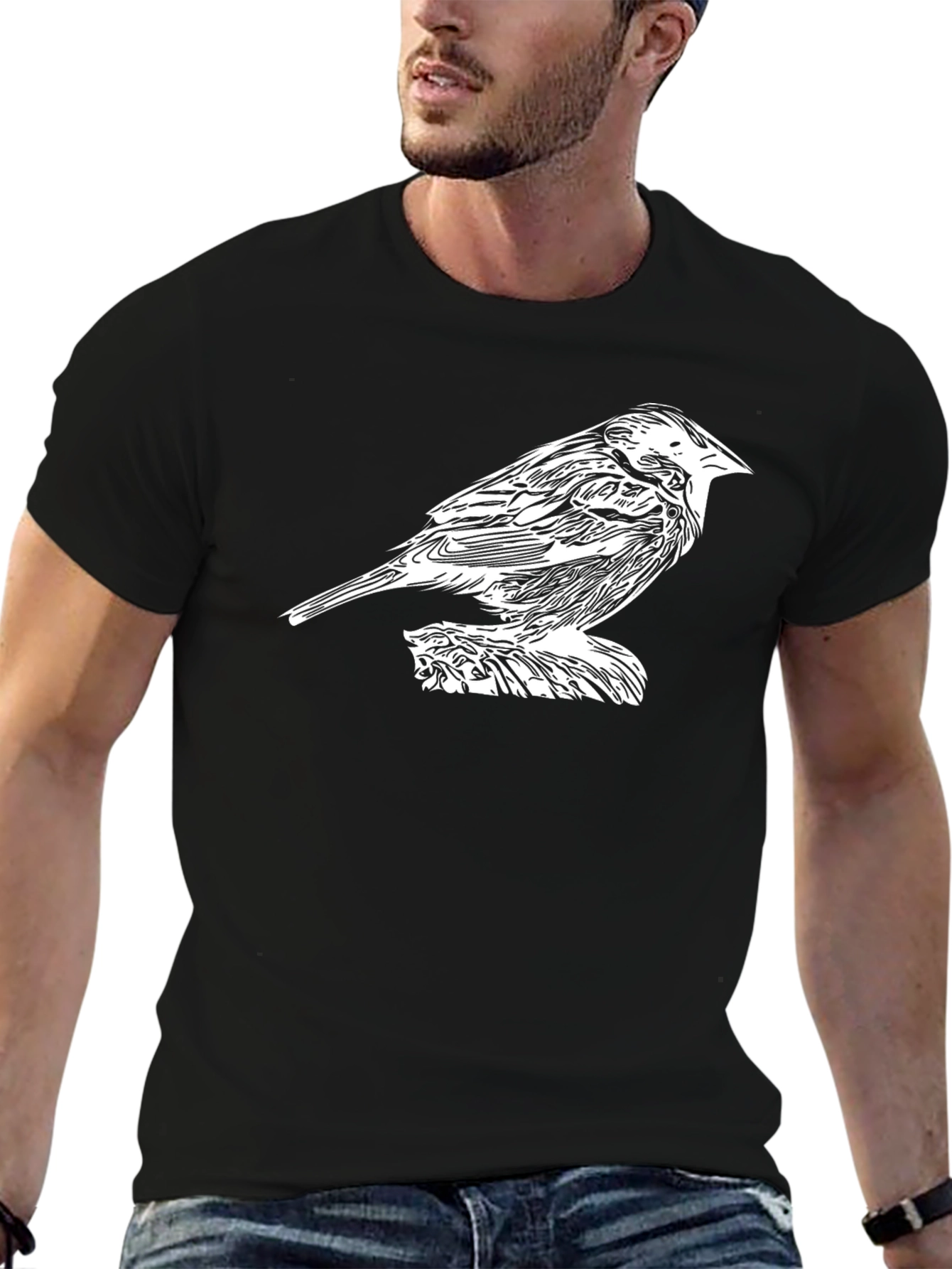 Bird Graphic Black T-Shirt
