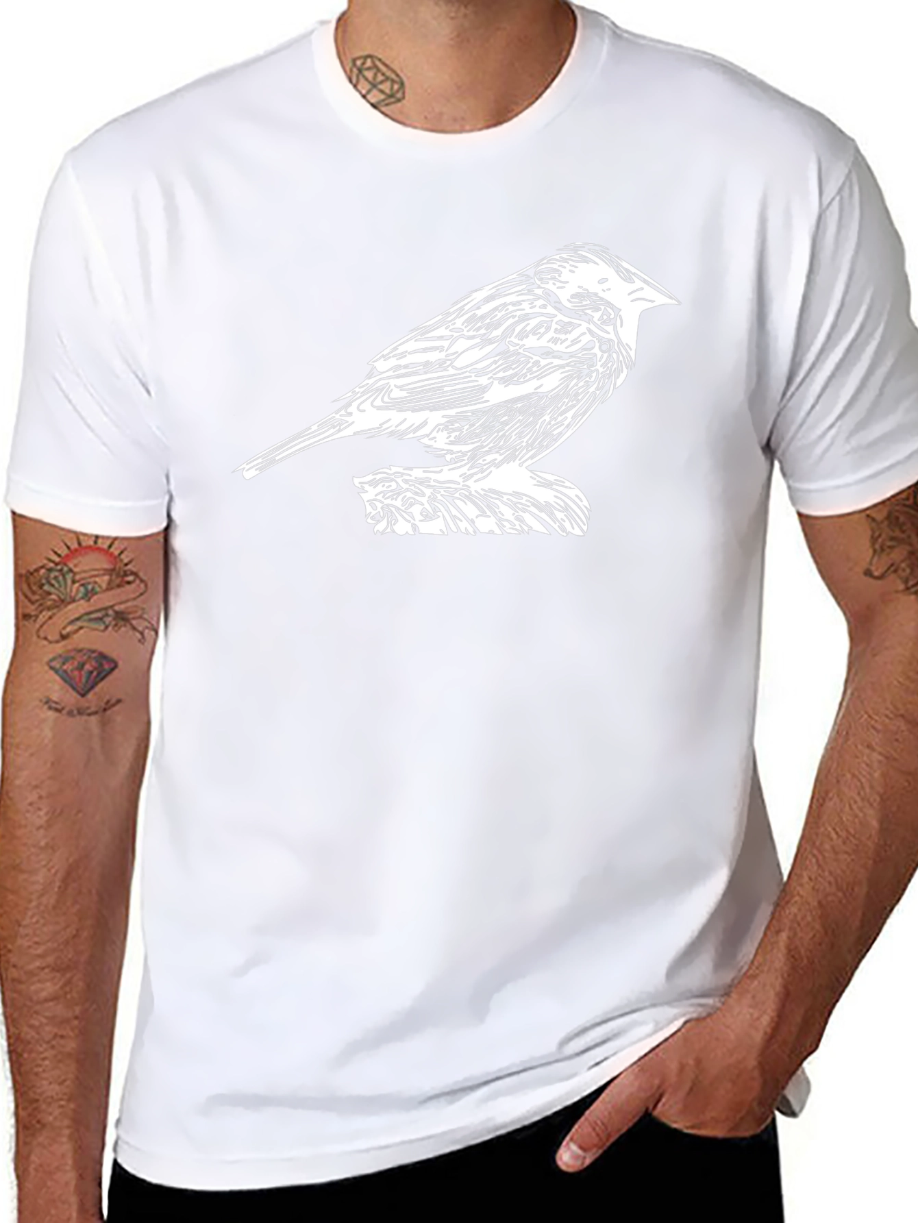 Bird Graphic Black T-Shirt