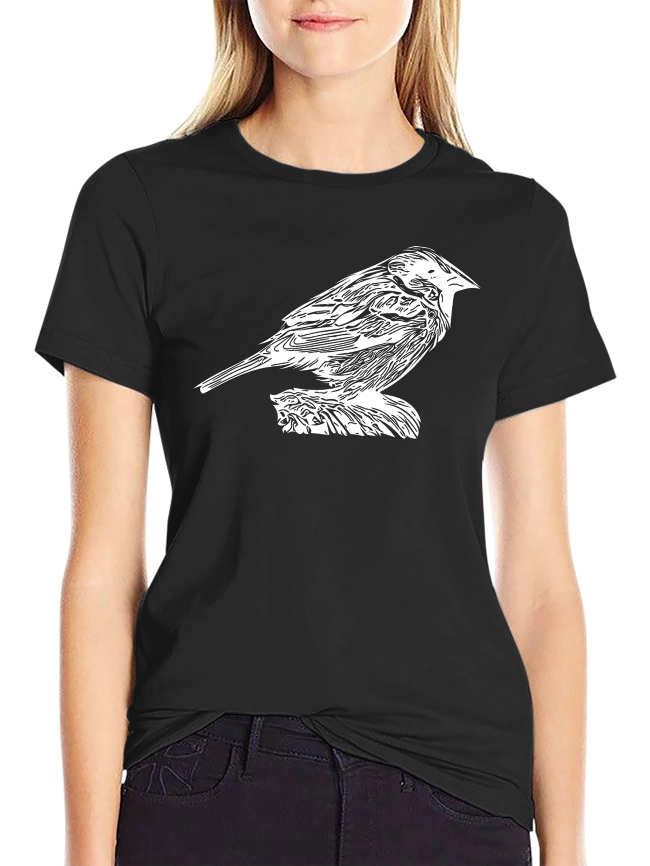Bird Graphic Black T-Shirt