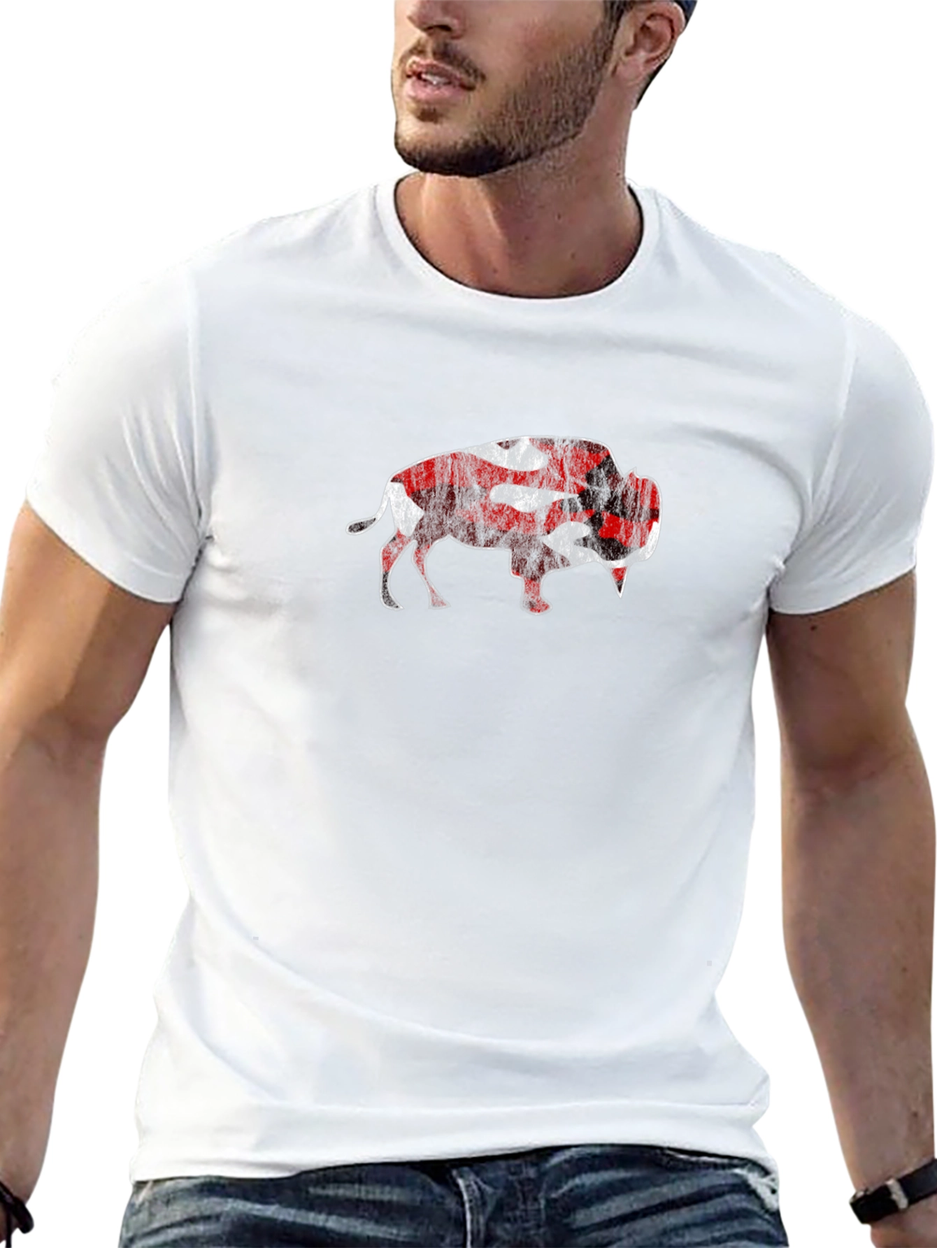 Buffalo Plaid Graphic Tee - Stylish Mens T-Shirt
