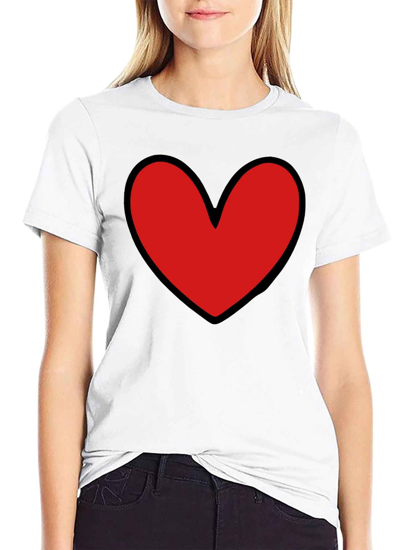 Bold Heart Graphic Black T-Shirt