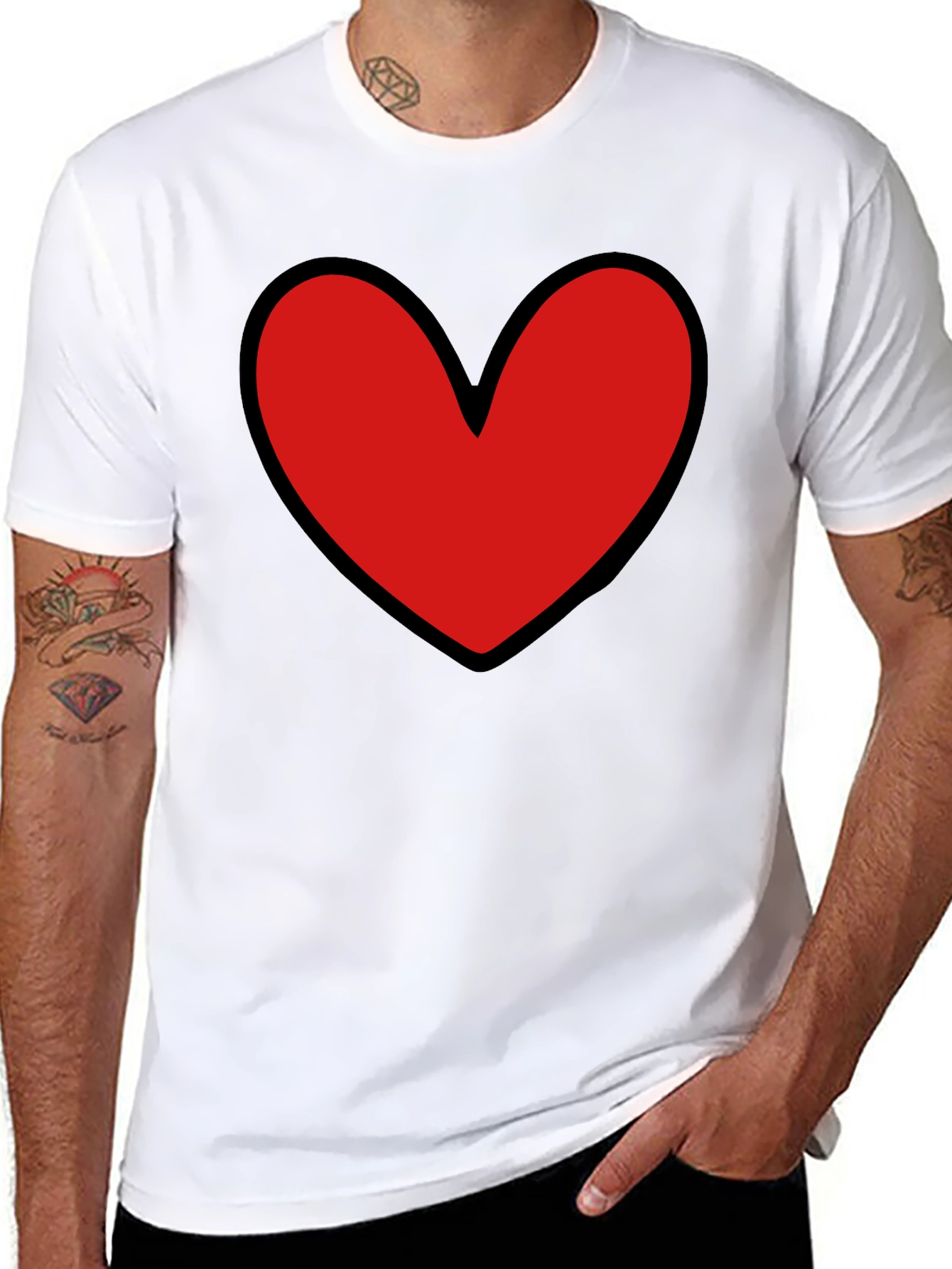 Bold Heart Graphic Black T-Shirt