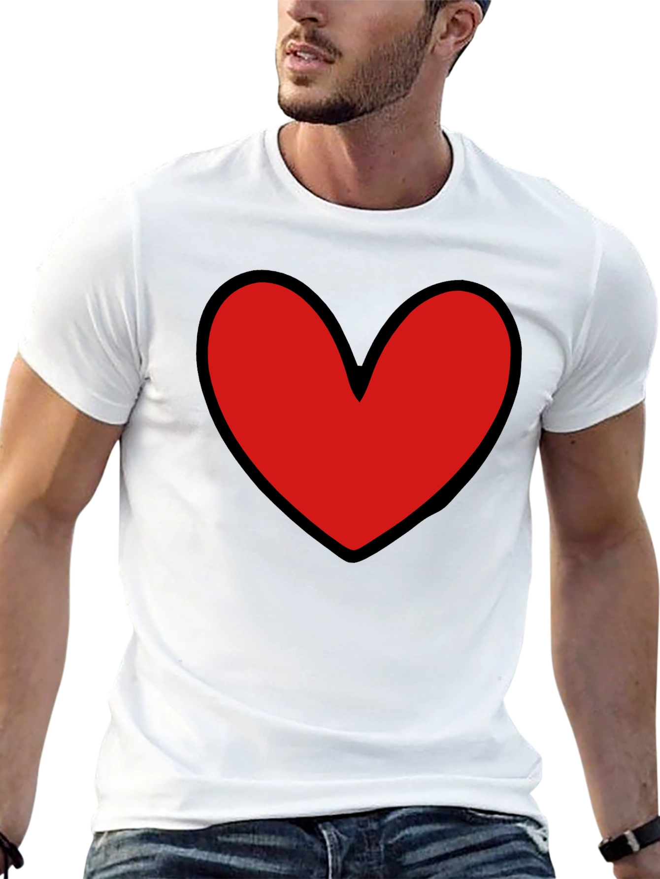 Bold Heart Graphic Black T-Shirt