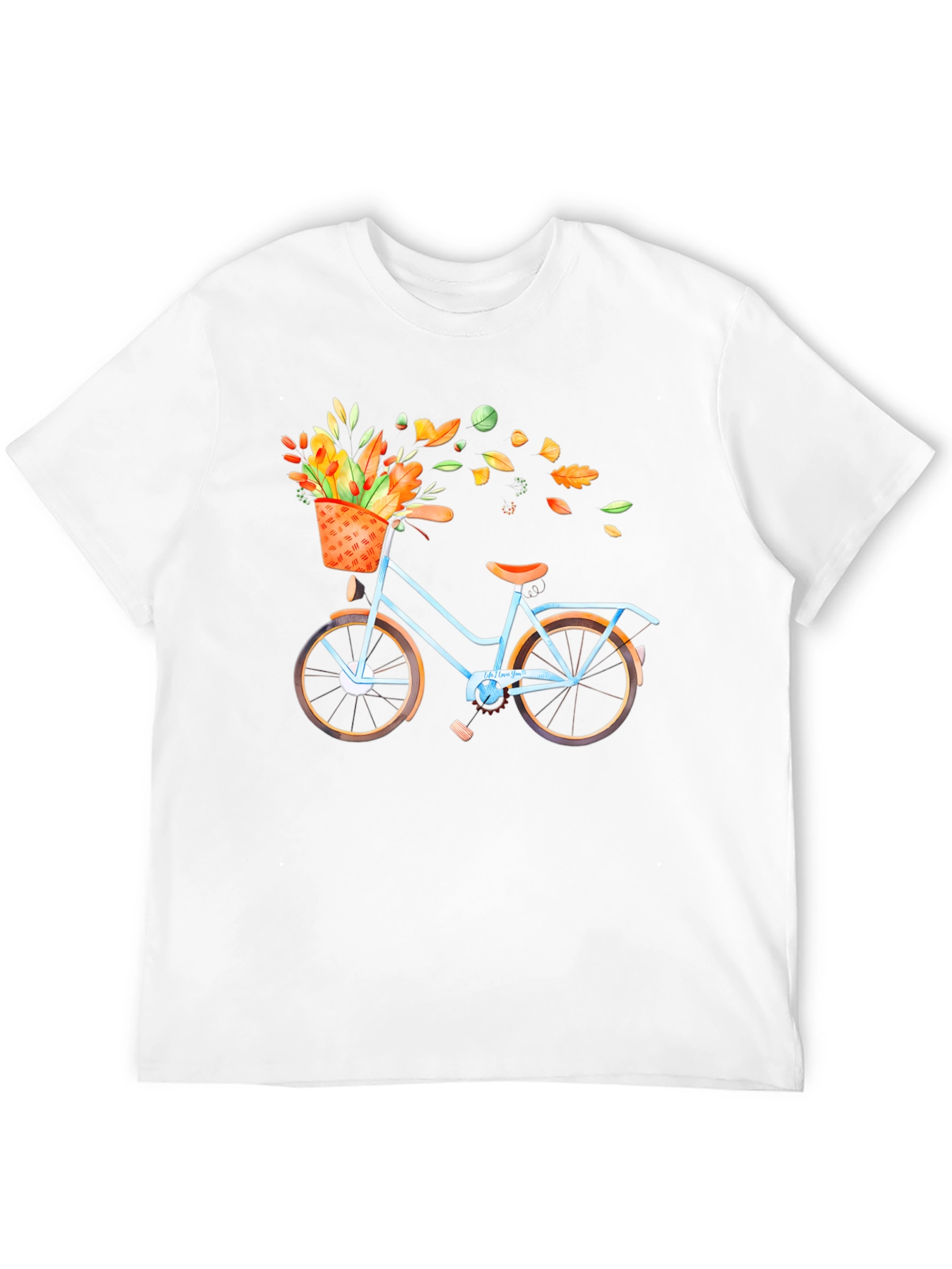Bike with Fall Floral Basket Graphic Tee