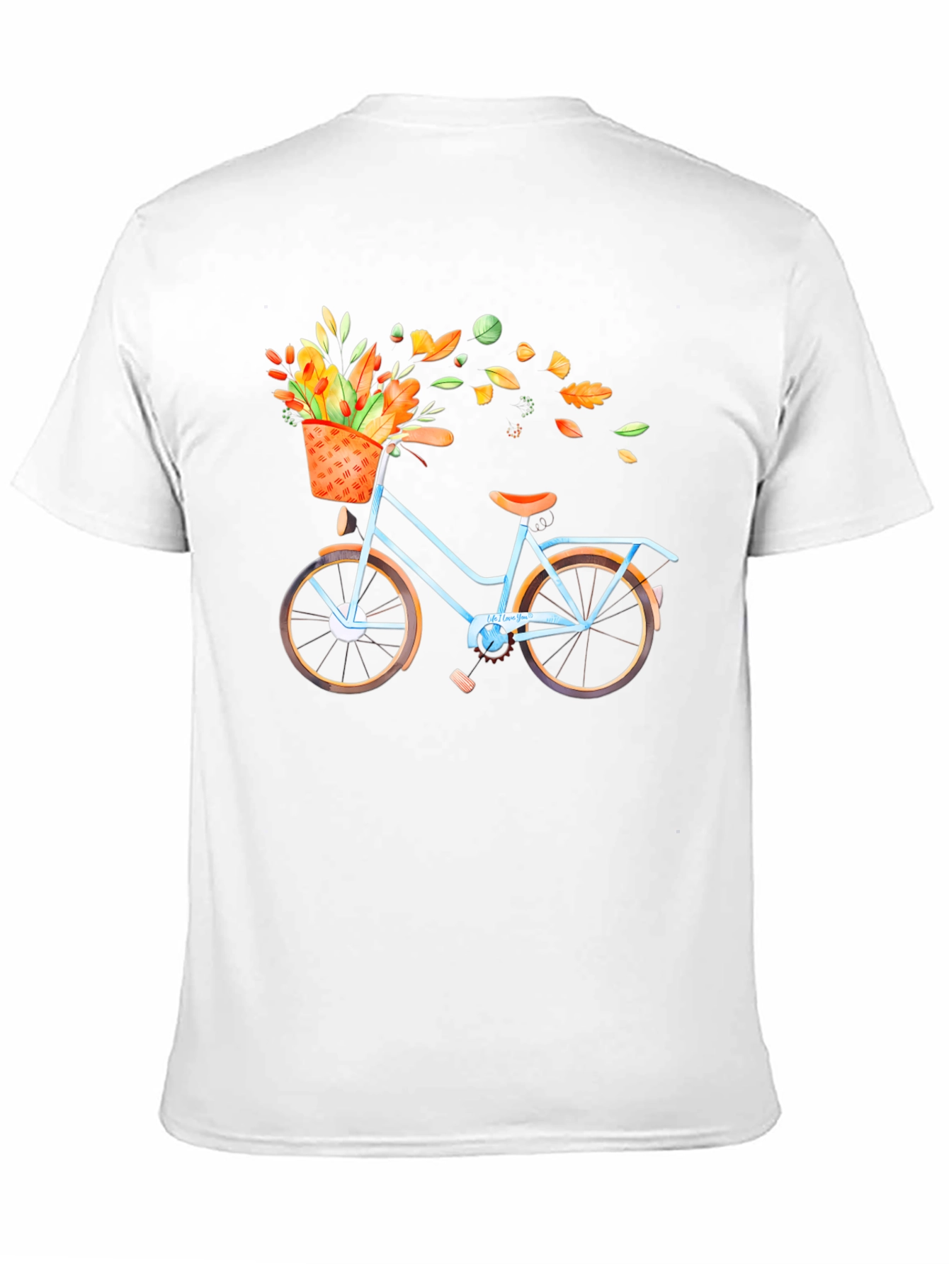 Bike with Fall Floral Basket Graphic Tee