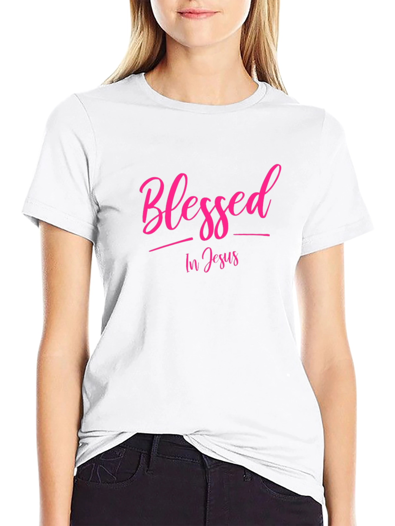 Blessed In Jesus Black T-Shirt
