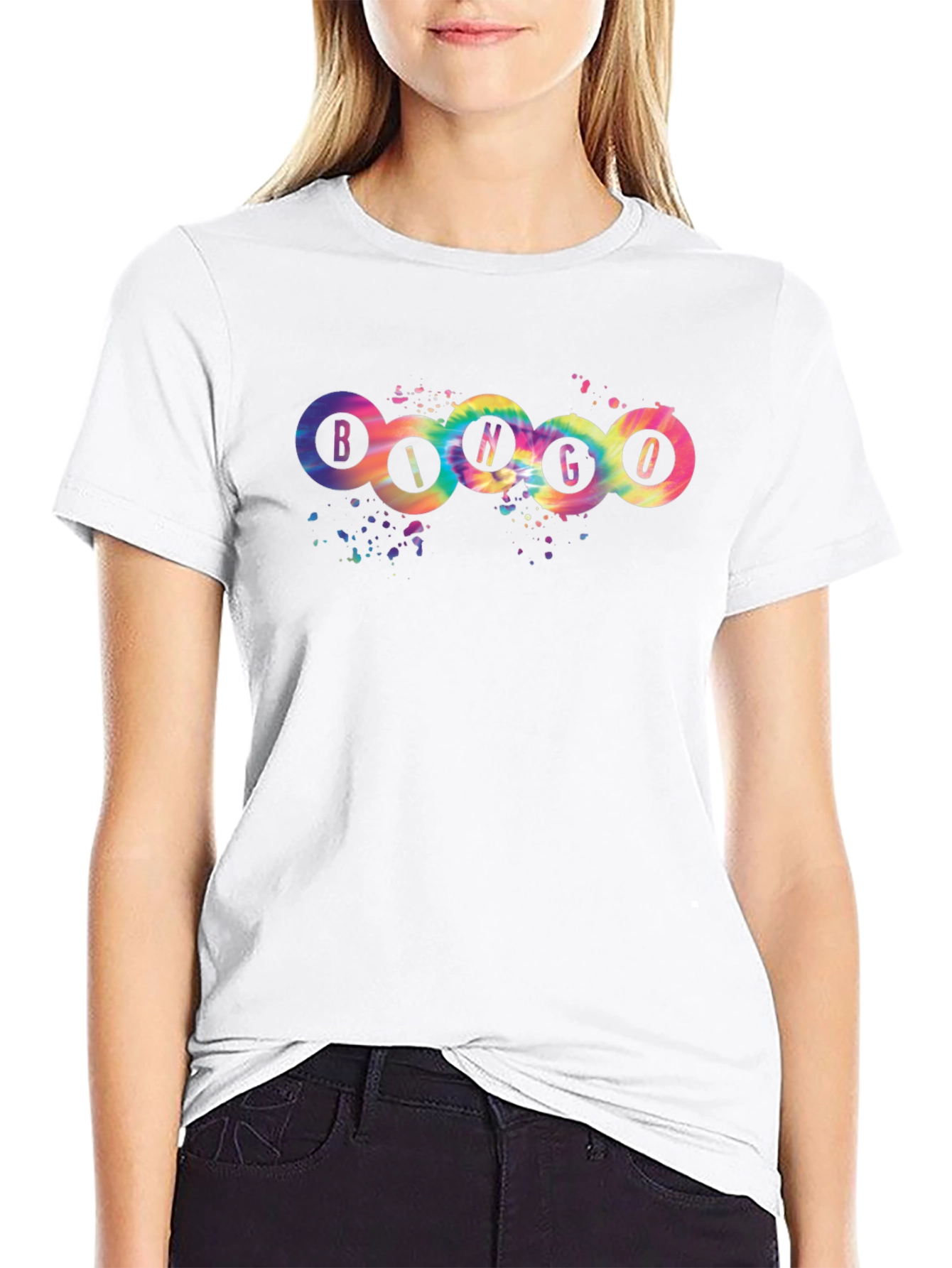 Bingo Tie-Dye Graphic T-Shirt - Round Design