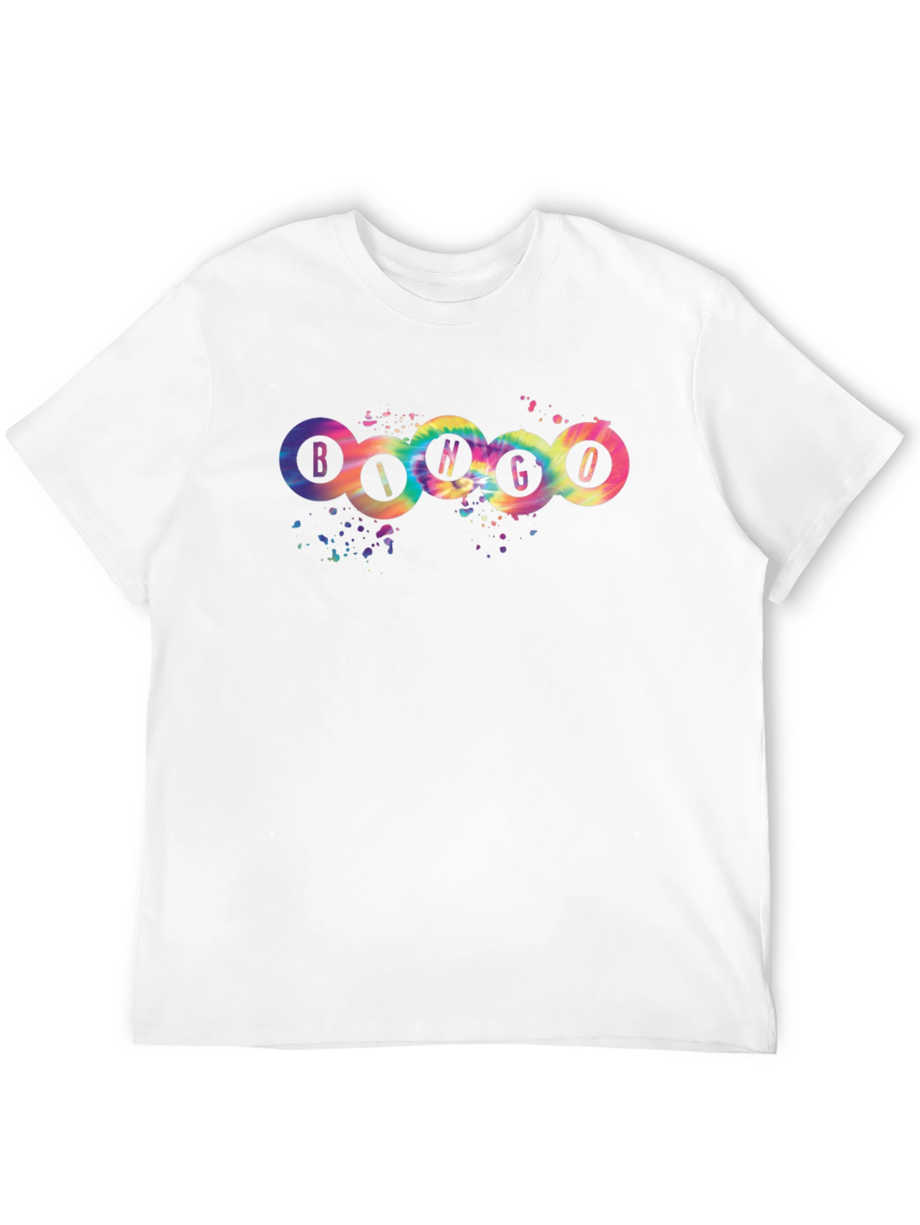 Bingo Tie-Dye Graphic T-Shirt - Round Design