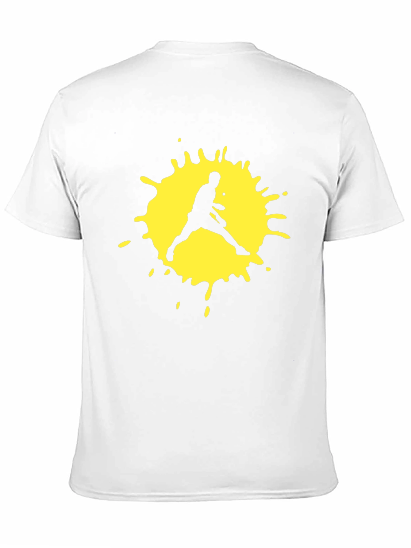 Black T-Shirt with Yellow Tennis Player Graphic