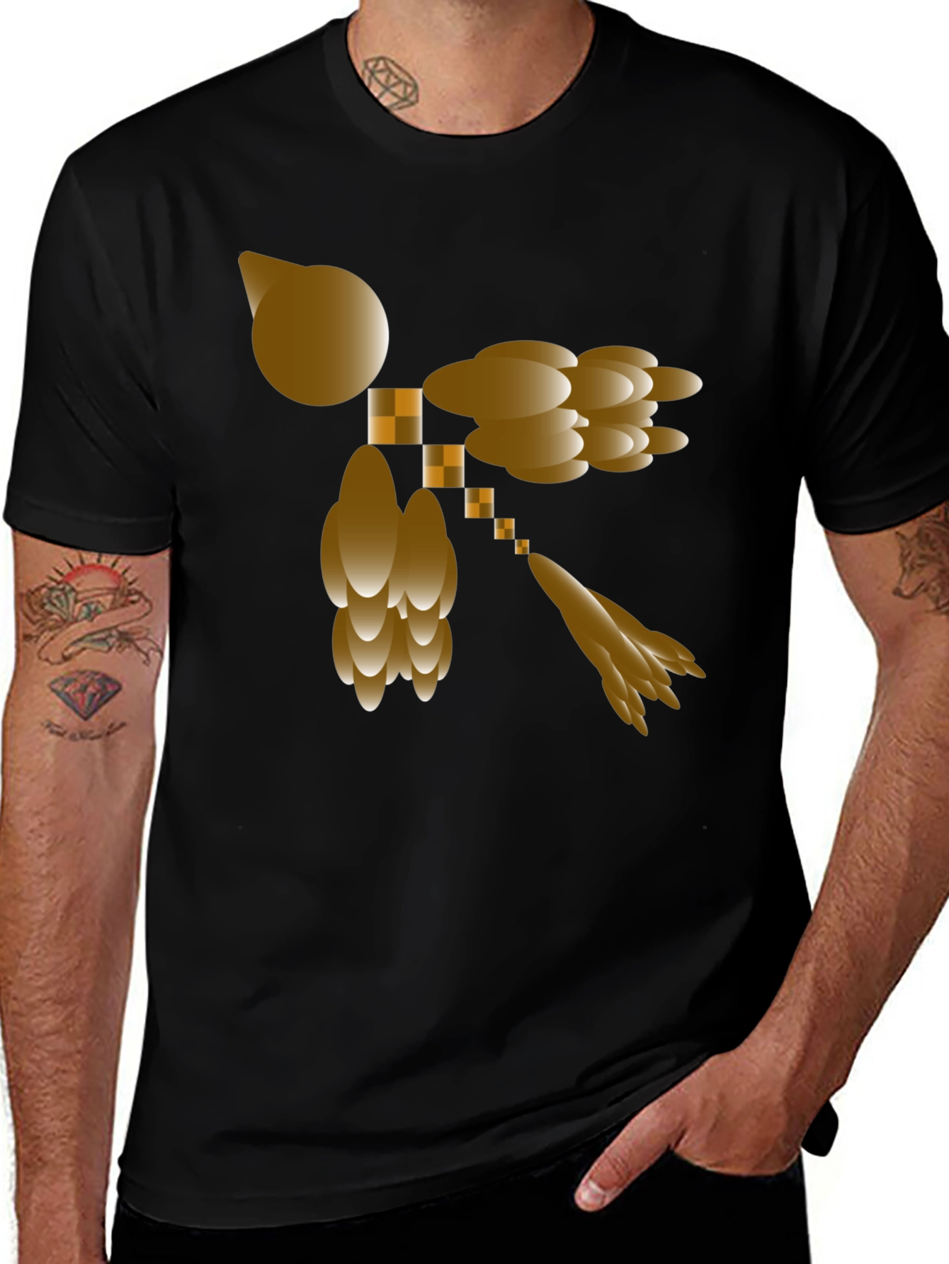 Abstract Design Black T-Shirt