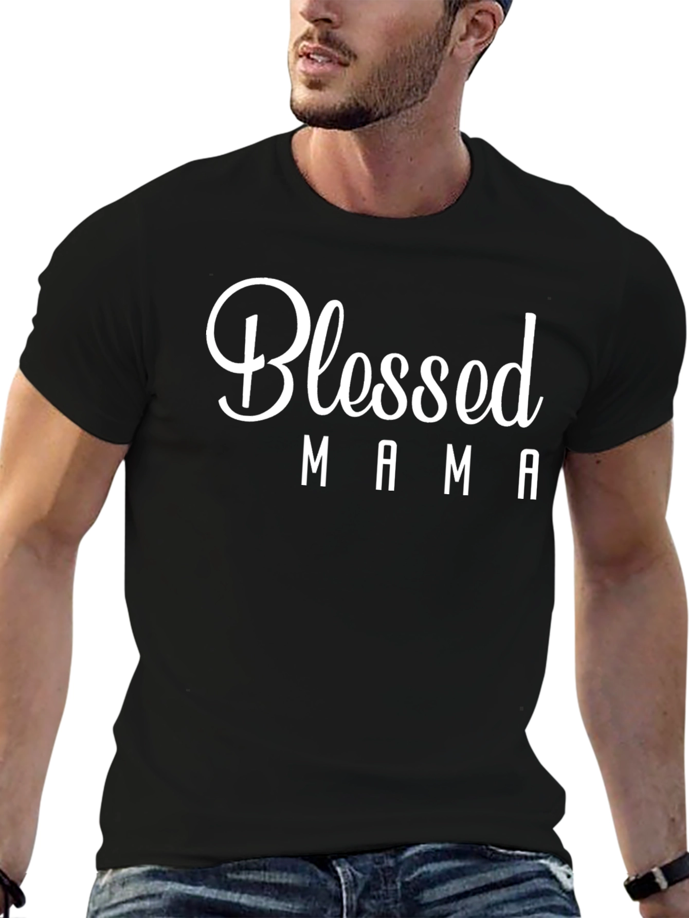 Blessed Mama Graphic T-Shirt - Black
