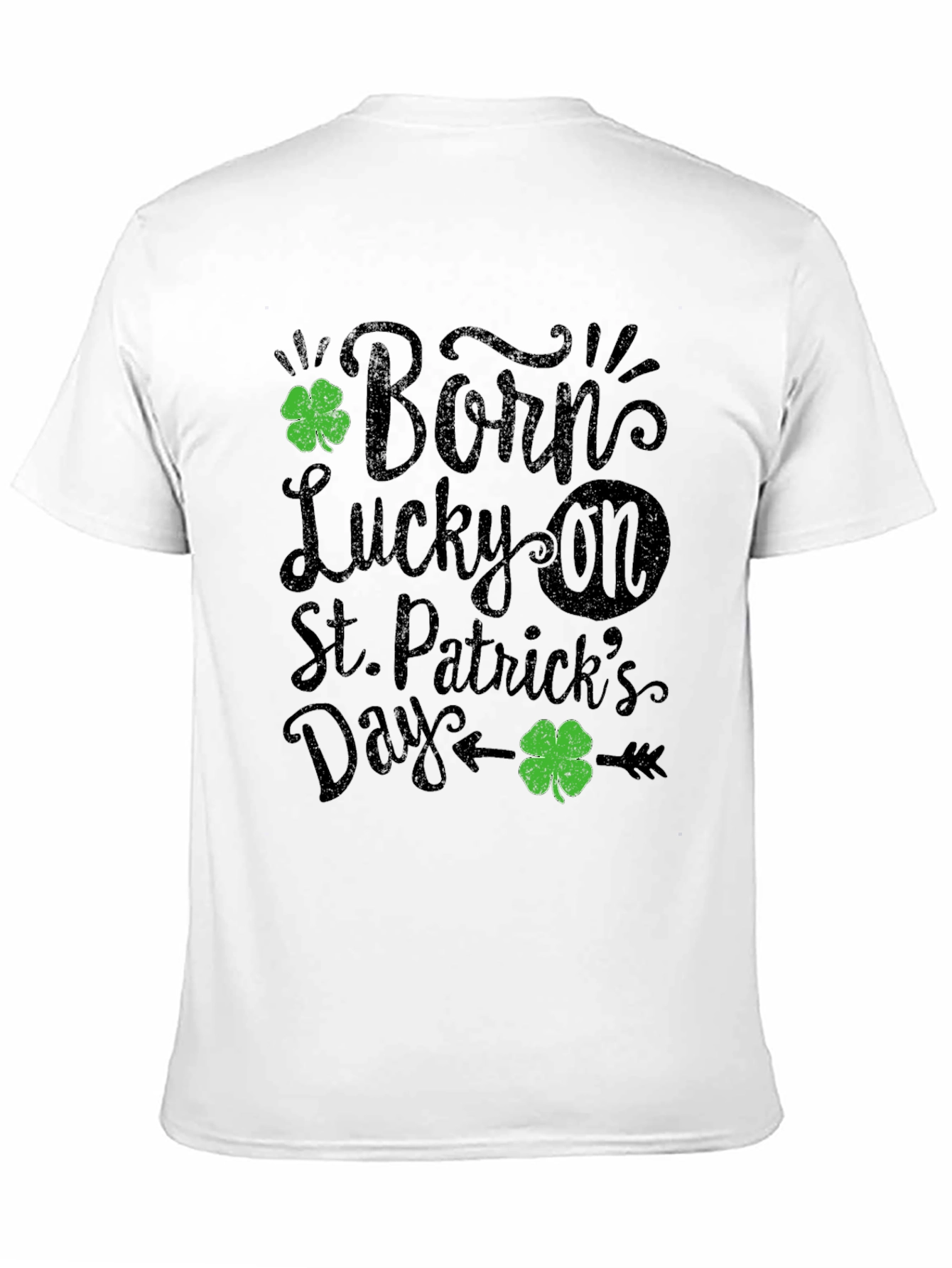 Born Lucky St. Patricks Day Black T-Shirt