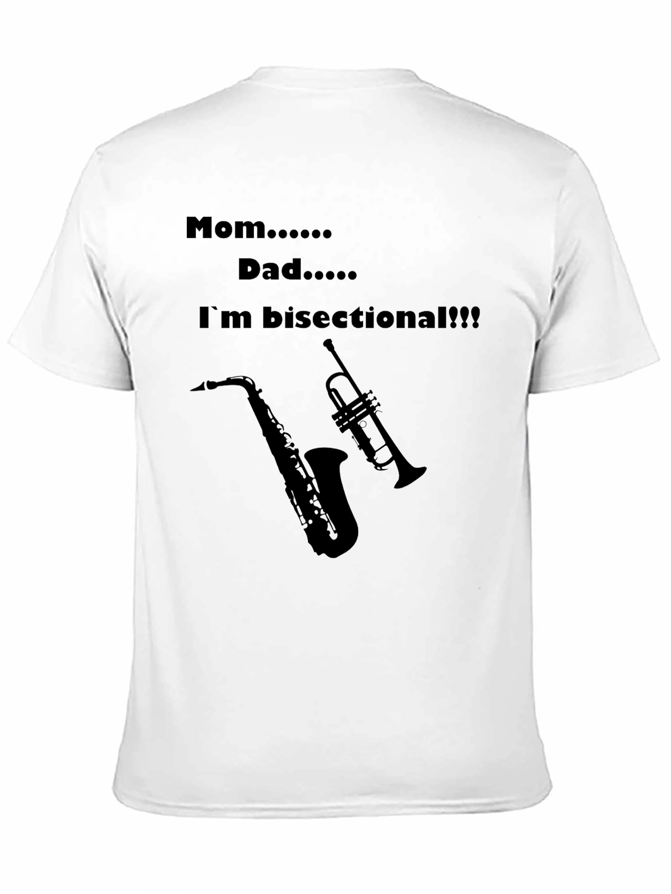 Bi-Sectional Humor T-Shirt: Musical Instruments Graphic Tee