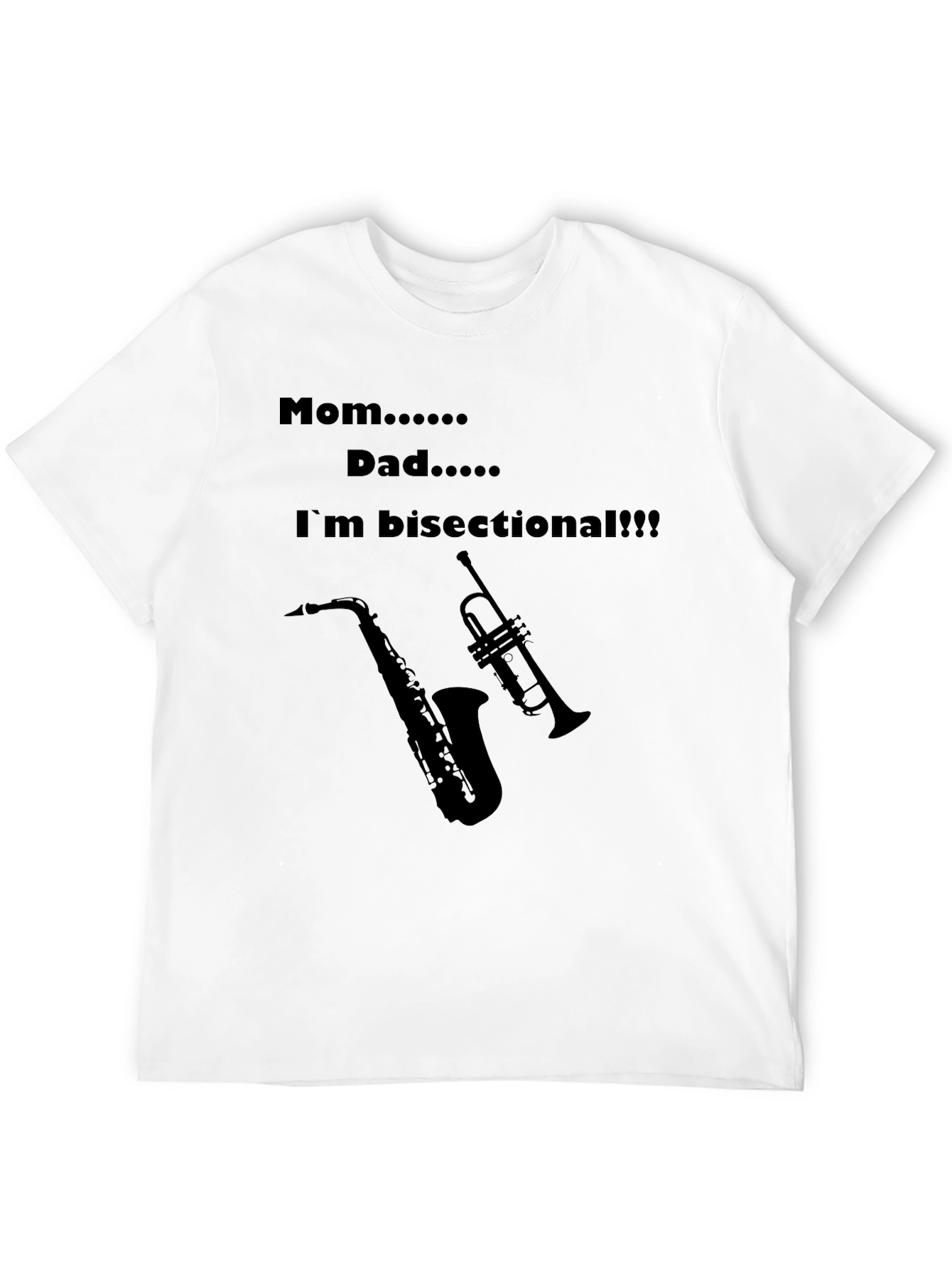 Bi-Sectional Humor T-Shirt: Musical Instruments Graphic Tee