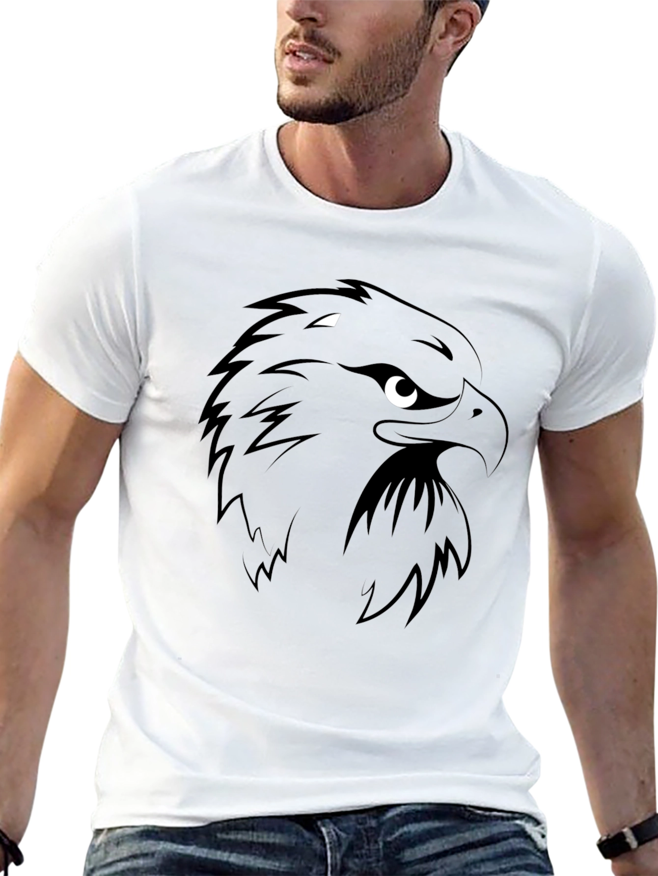 Black Eagle Graphic Tee - Mens Stylish Casual T-Shirt