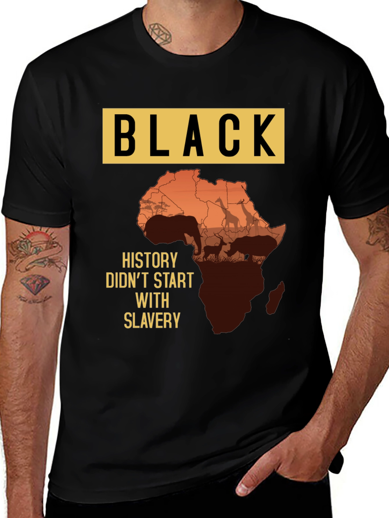 Black History T-Shirt - Africa Map Design