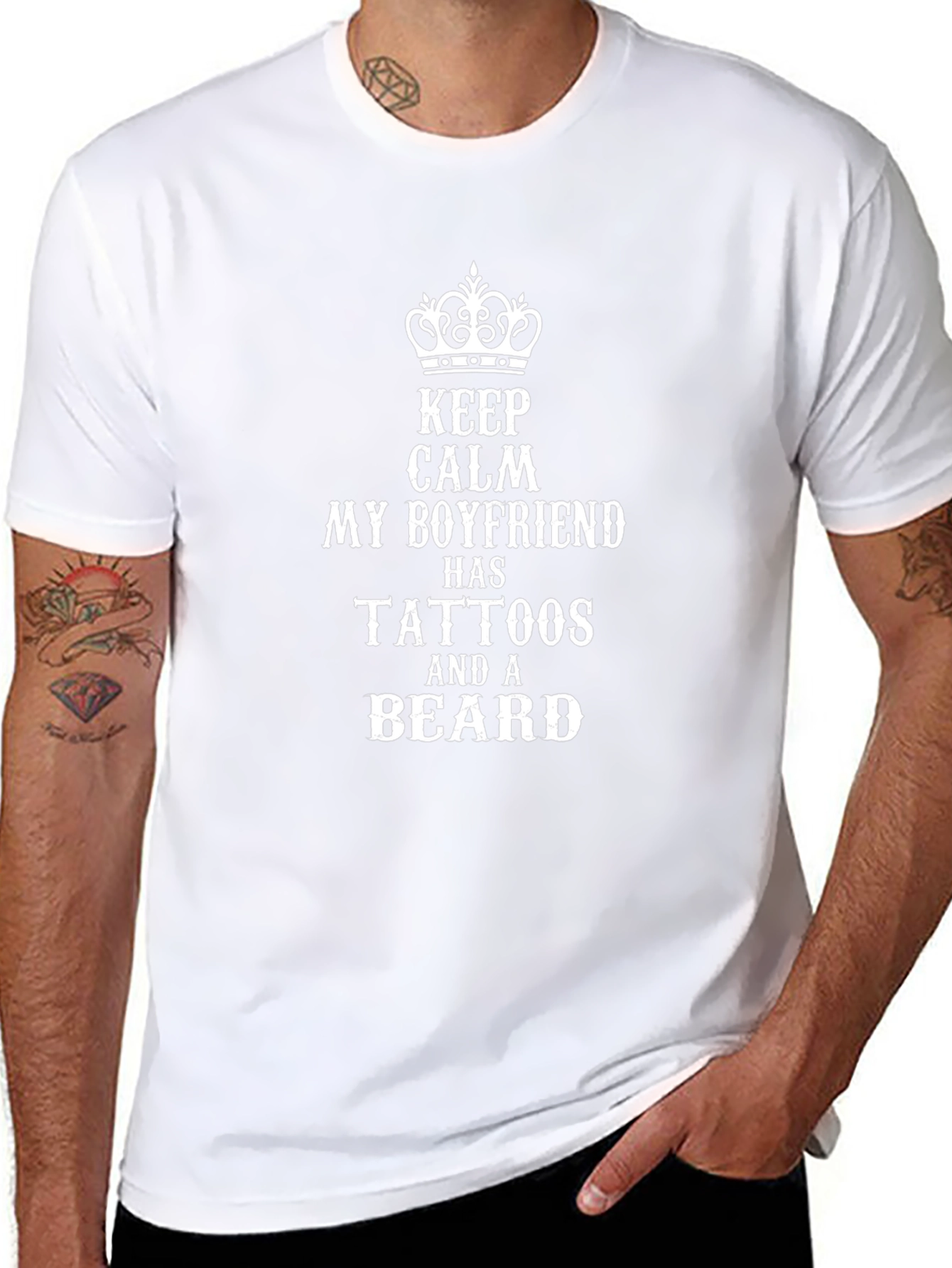 Boyfriend Tattoo Beard T-Shirt | Keep Calm