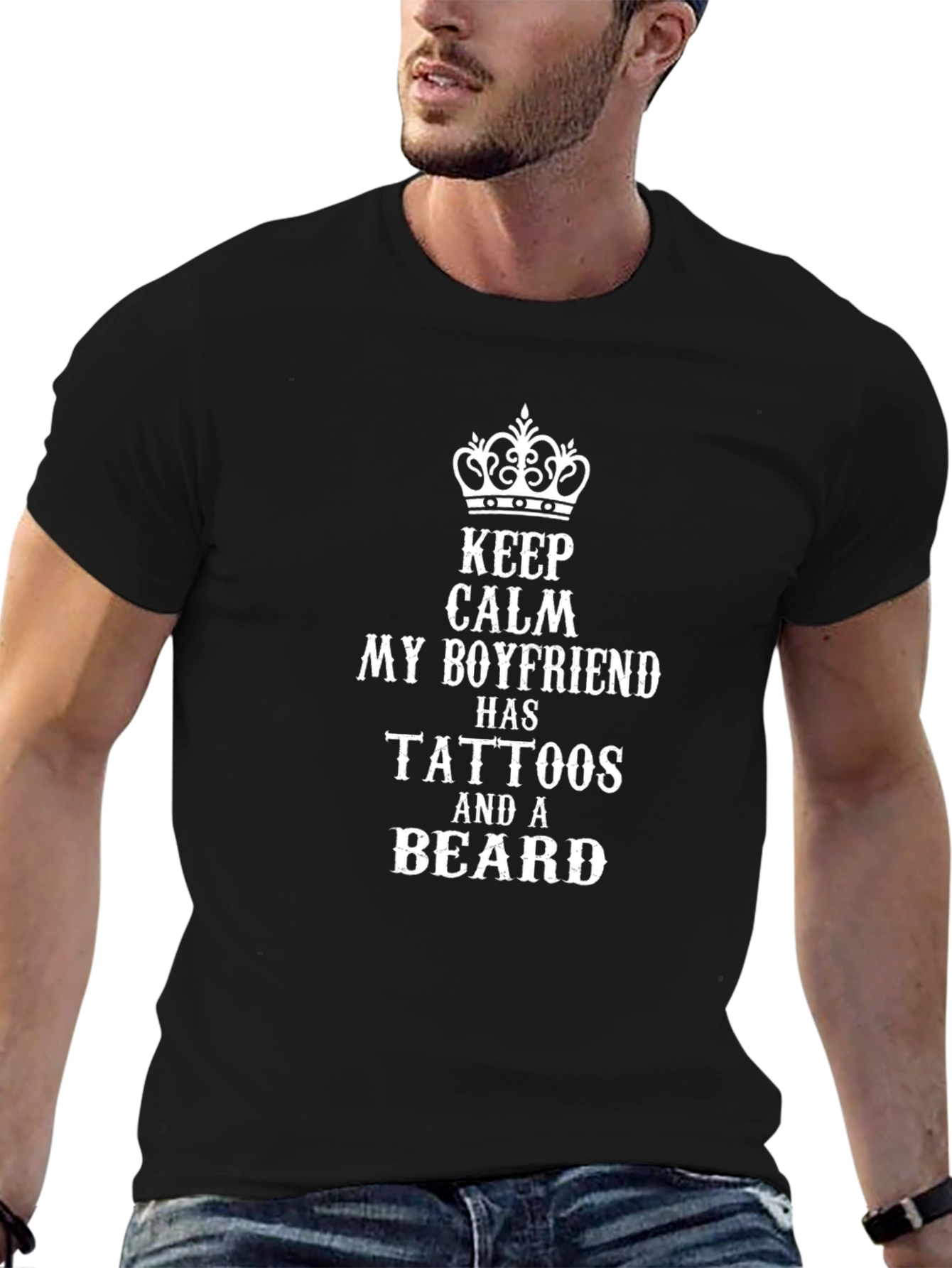 Boyfriend Tattoo Beard T-Shirt | Keep Calm
