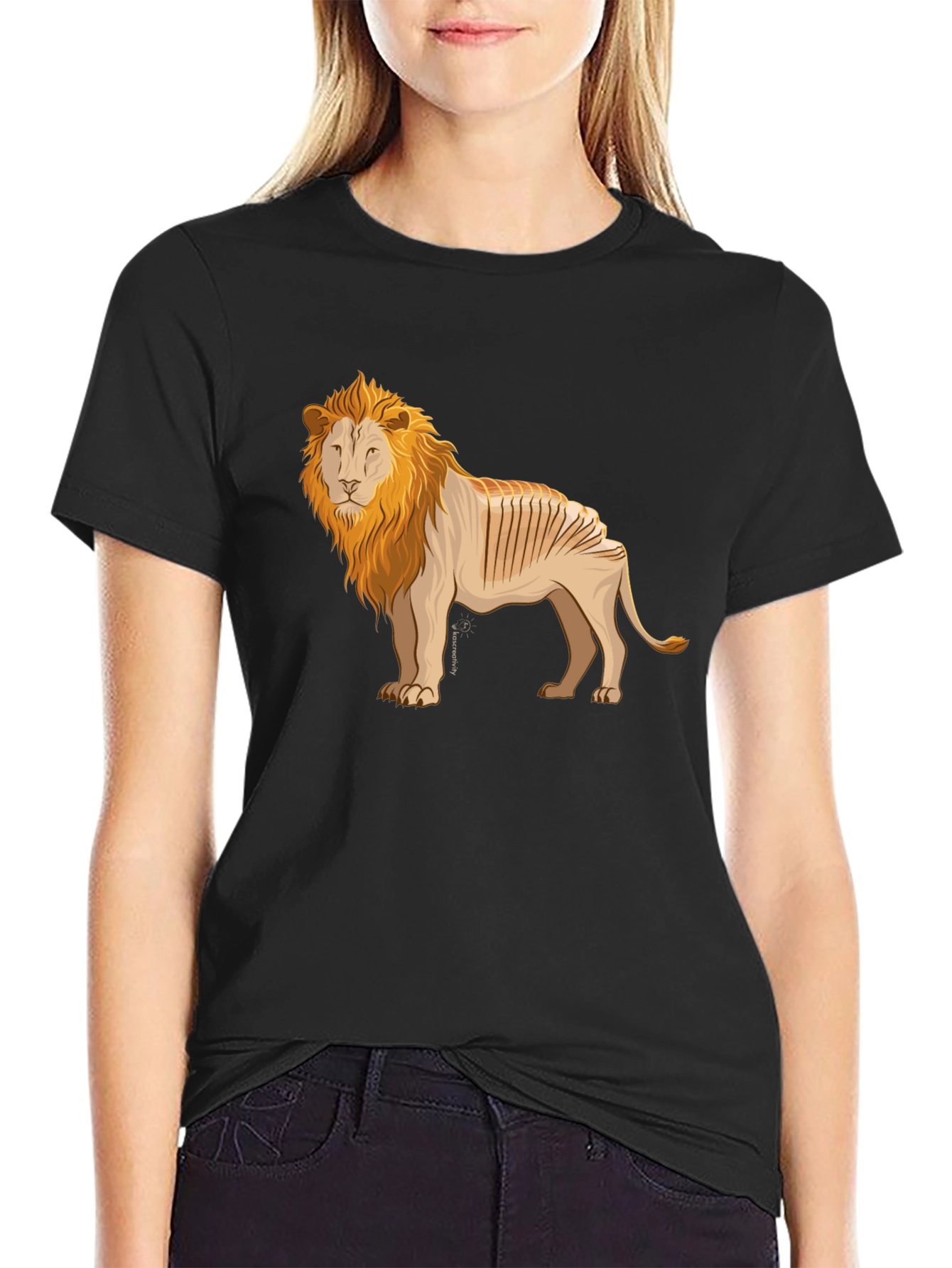 Bread Lion Graphic Tee - Black Cotton T-Shirt