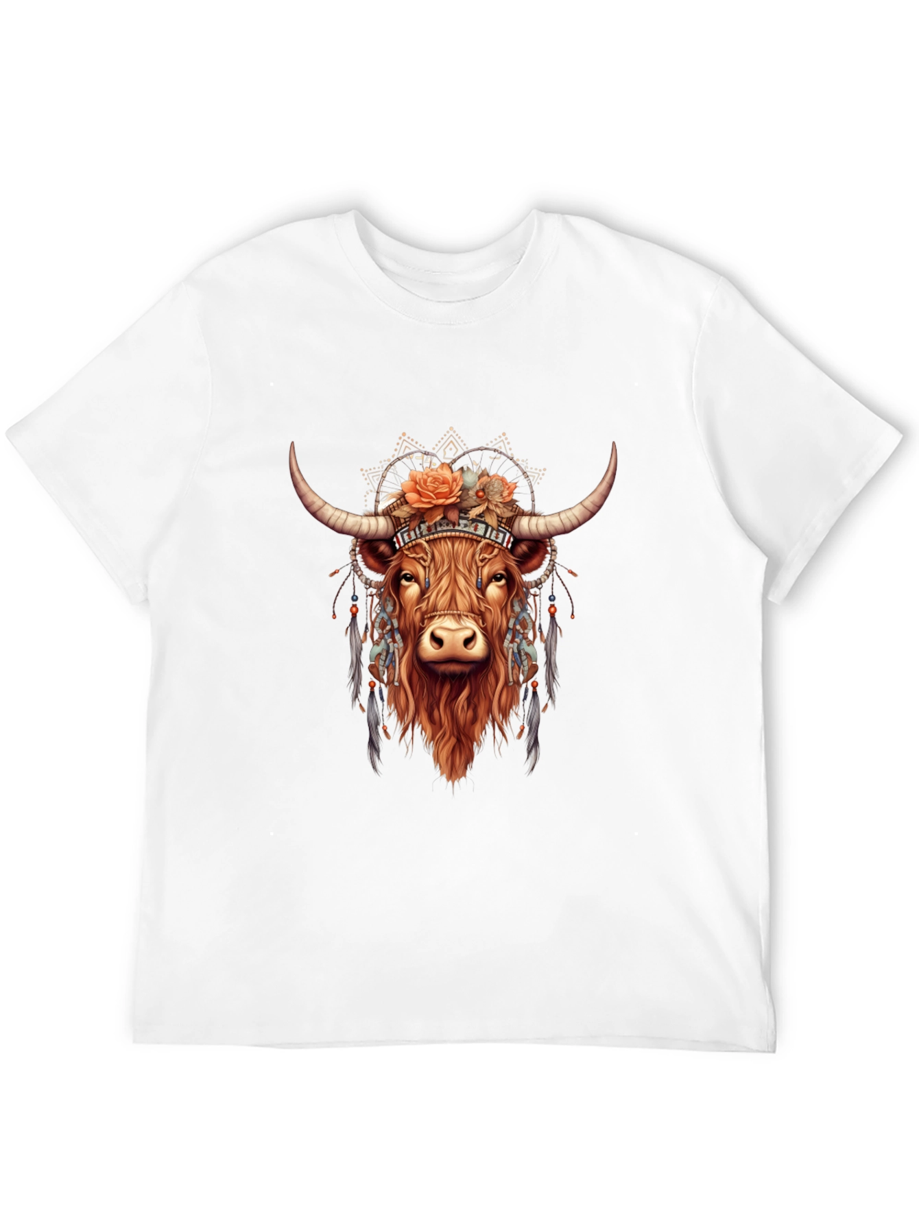 Boho Bull Graphic T-Shirt - Mens Black Tee