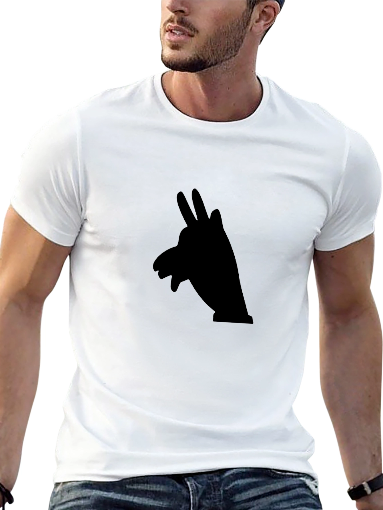 Black Shadow Puppet Graphic Tee - Soft Cotton