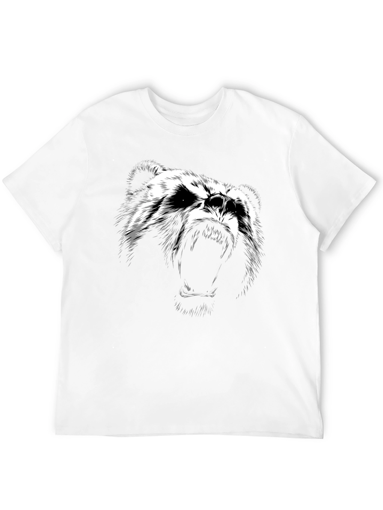 Black T-Shirt with Bear Graphic