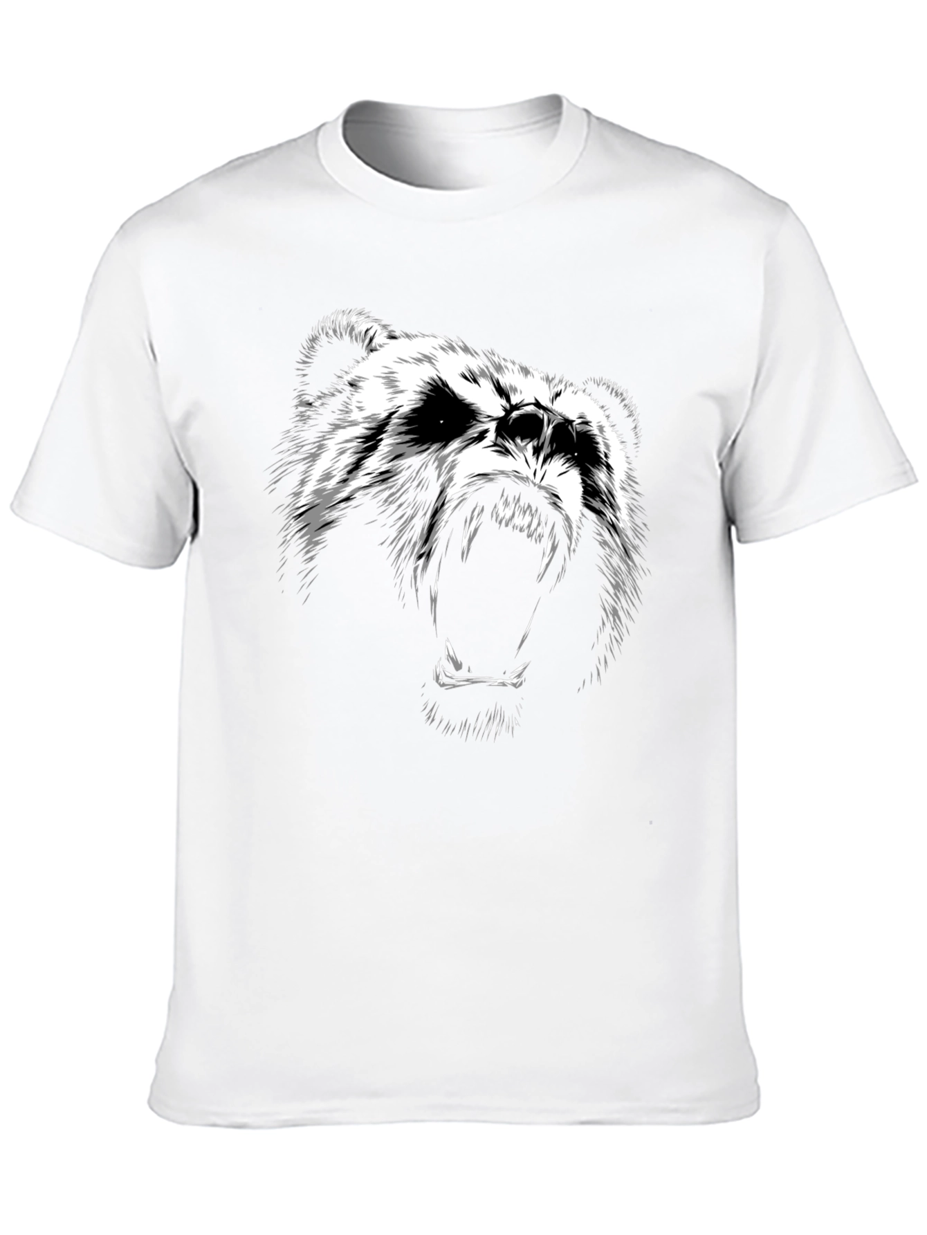 Black T-Shirt with Bear Graphic