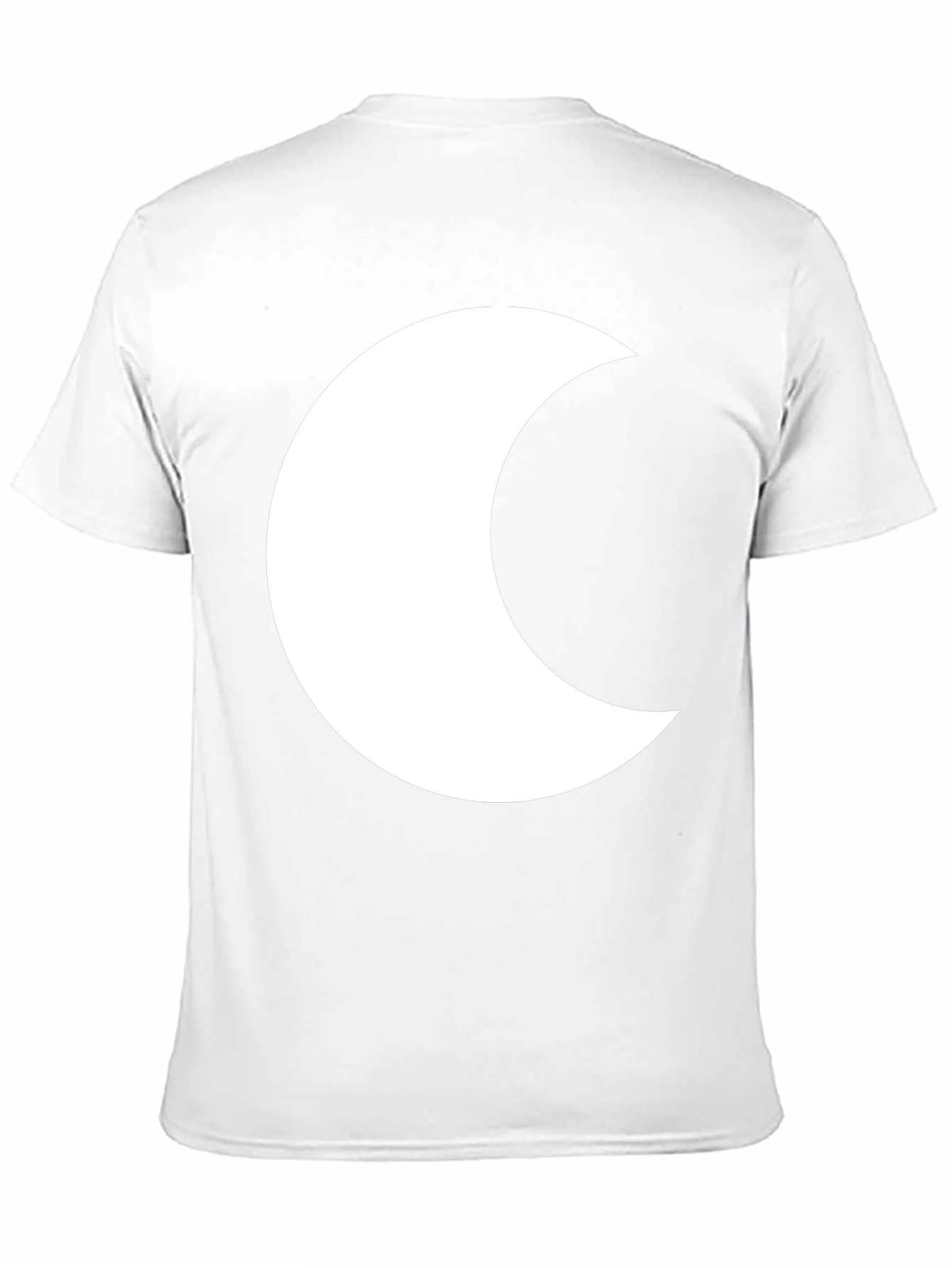 Black T-Shirt with White Crescent Moon Graphic