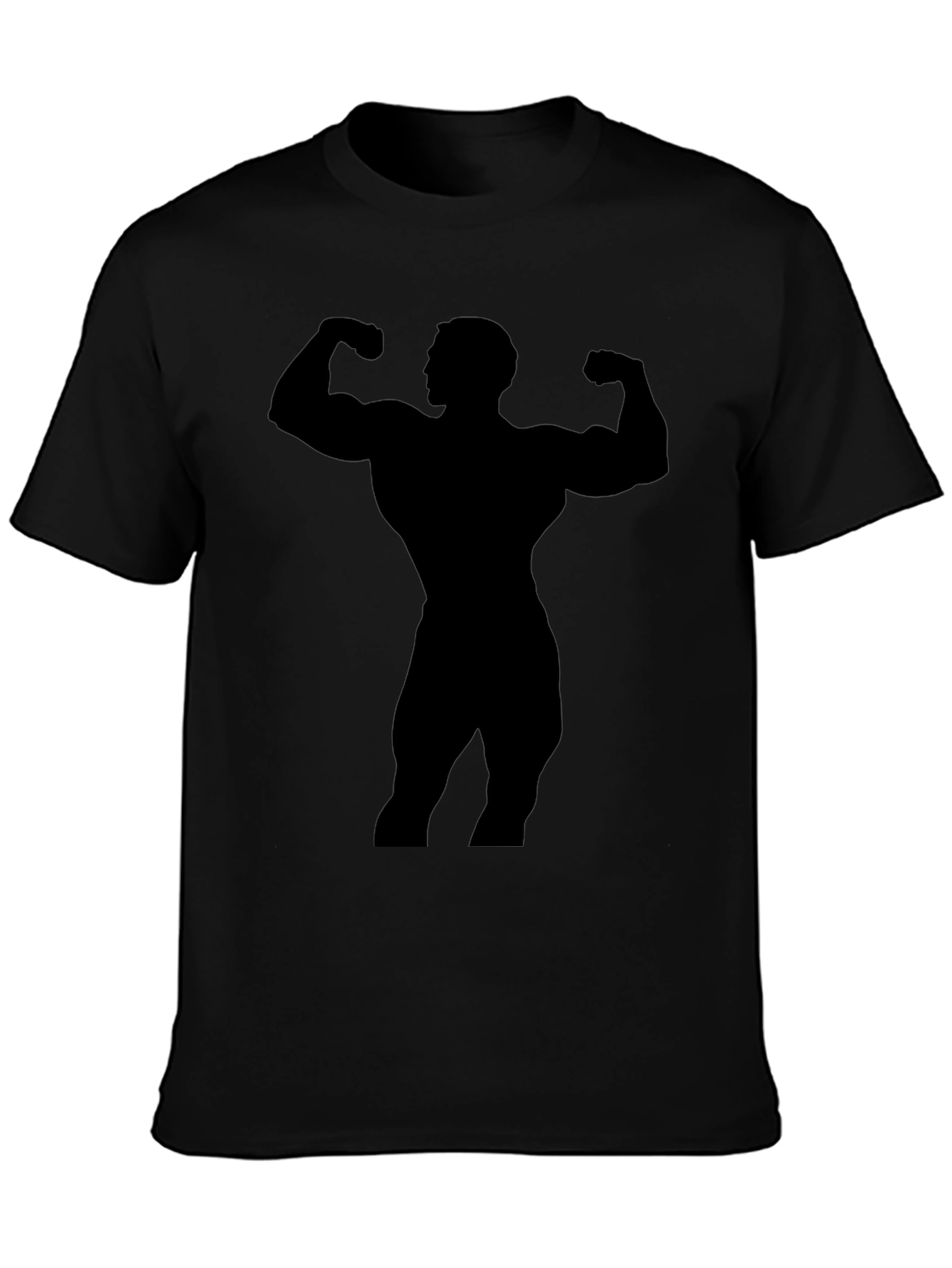 Bodybuilder Silhouette Graphic Black T-Shirt