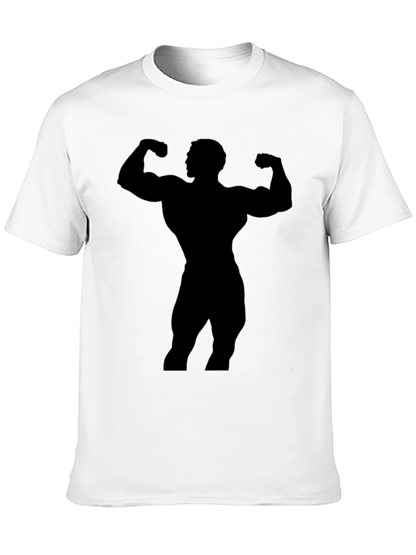 Bodybuilder Silhouette Graphic Black T-Shirt
