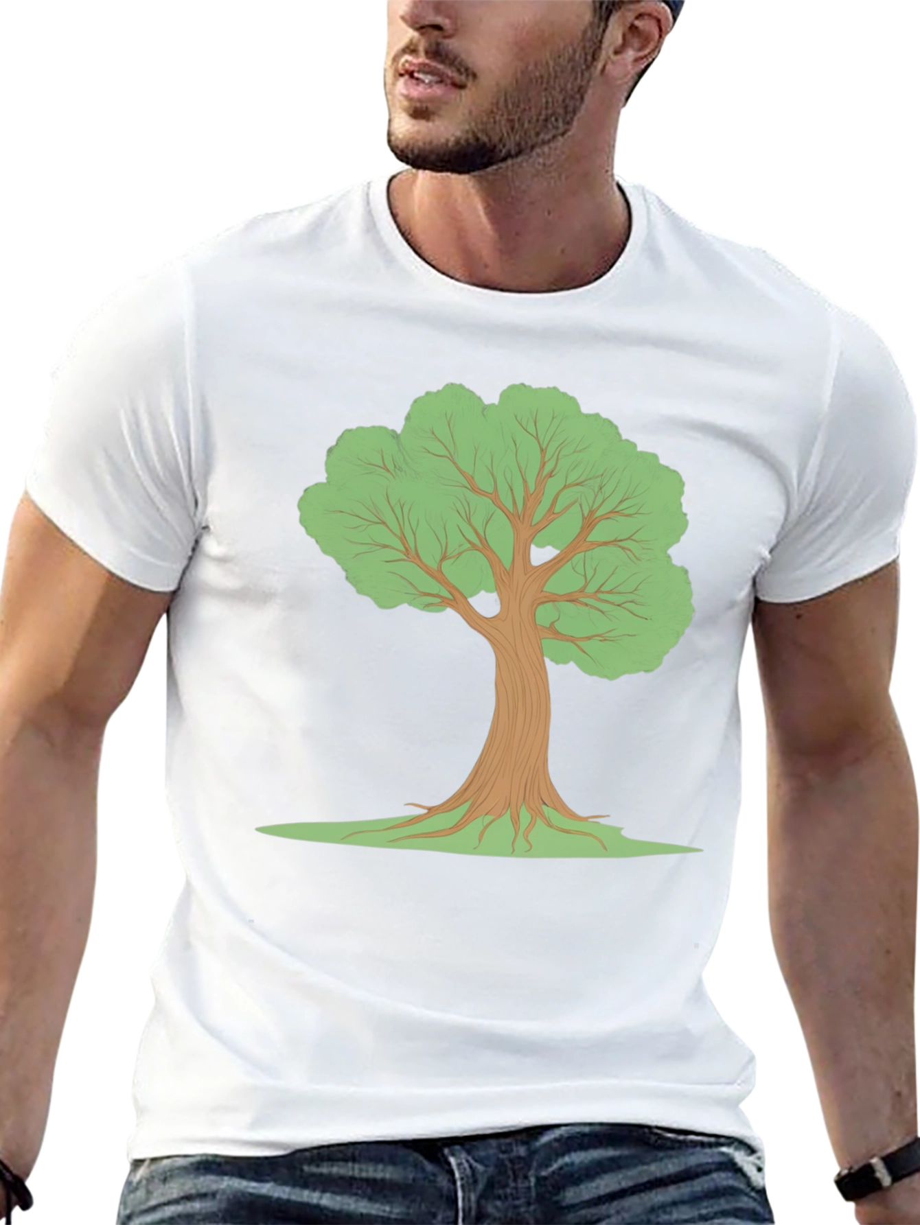 Black T-Shirt with Tree Graphic