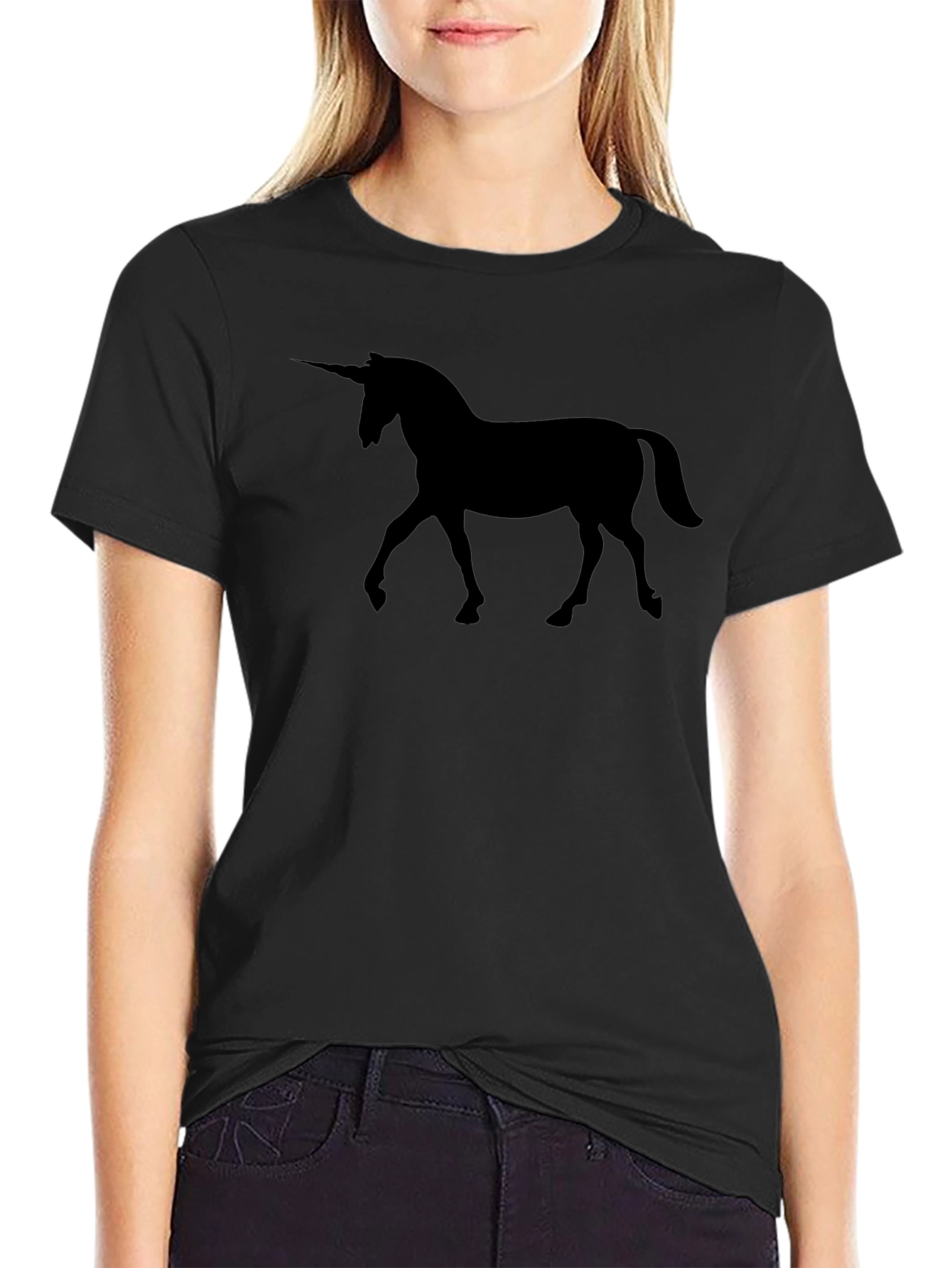 Black Unicorn Silhouette Tee - Mens Graphic T-Shirt