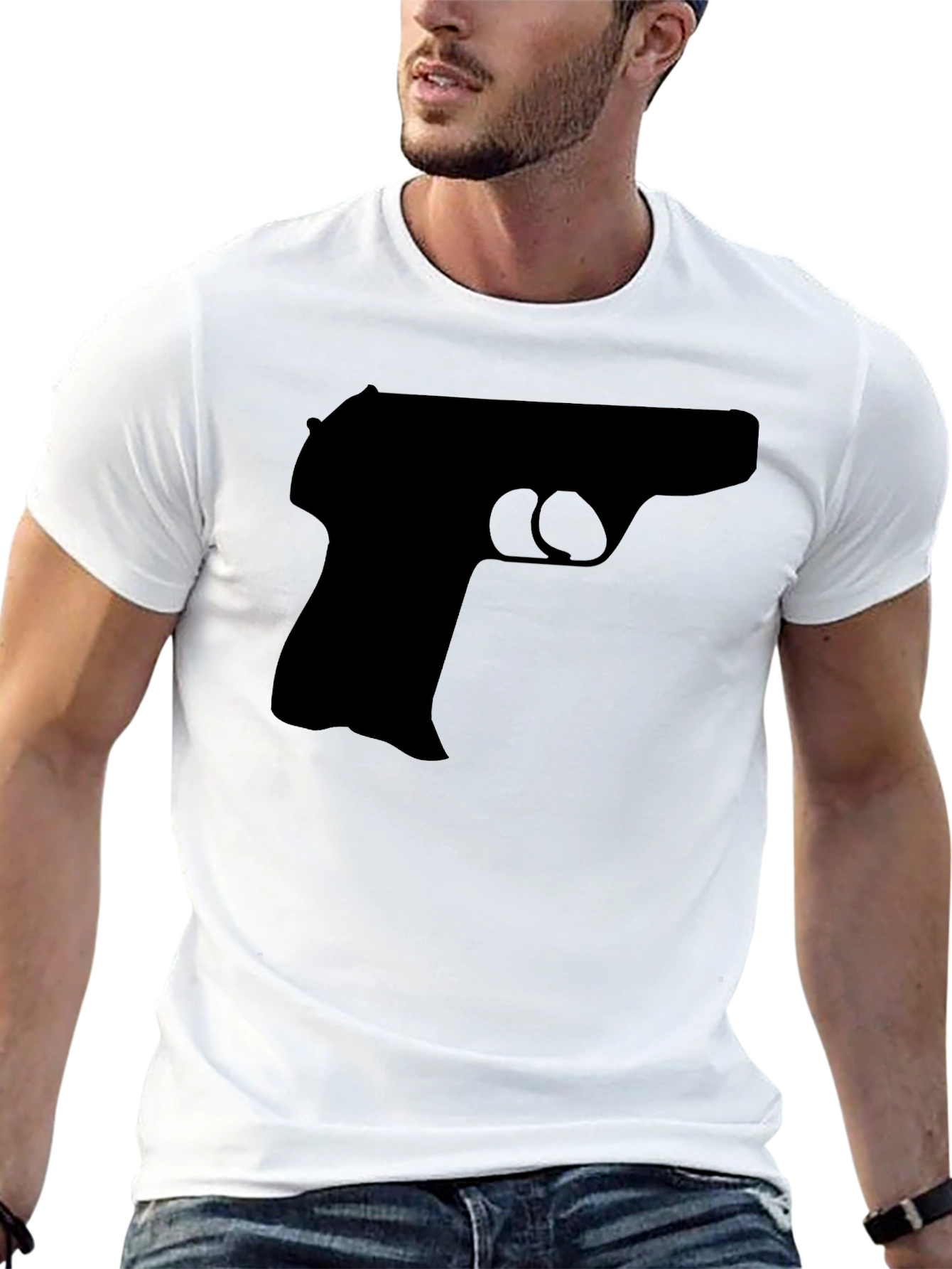 Black Gun Graphic Tee - Bold Statement