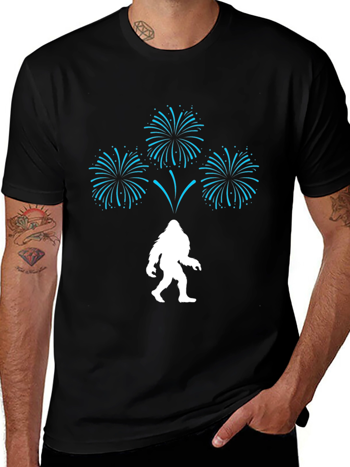 Bigfoot Fireworks Graphic Tee - Black