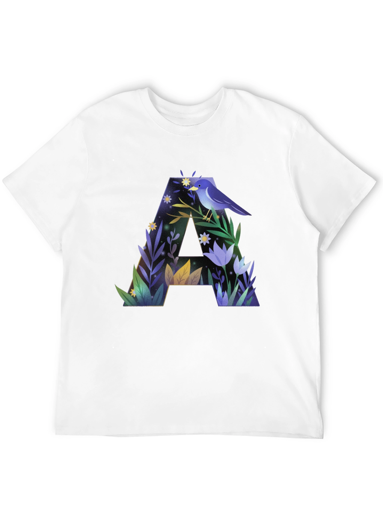 Botanical A Letter Graphic T-Shirt