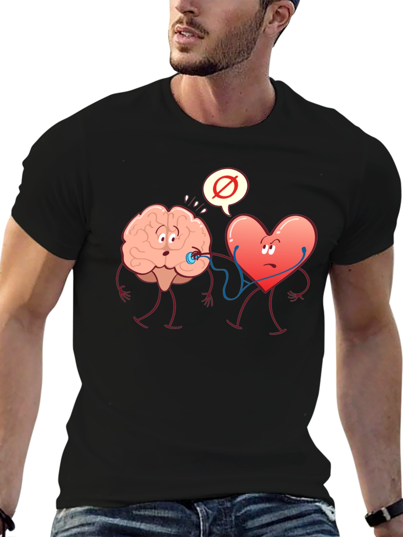 Brain vs. Heart Graphic T-Shirt