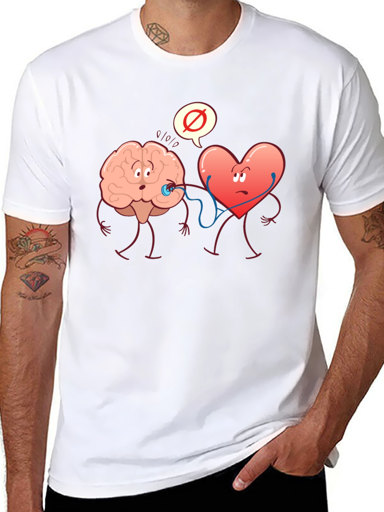 Brain vs. Heart Graphic T-Shirt