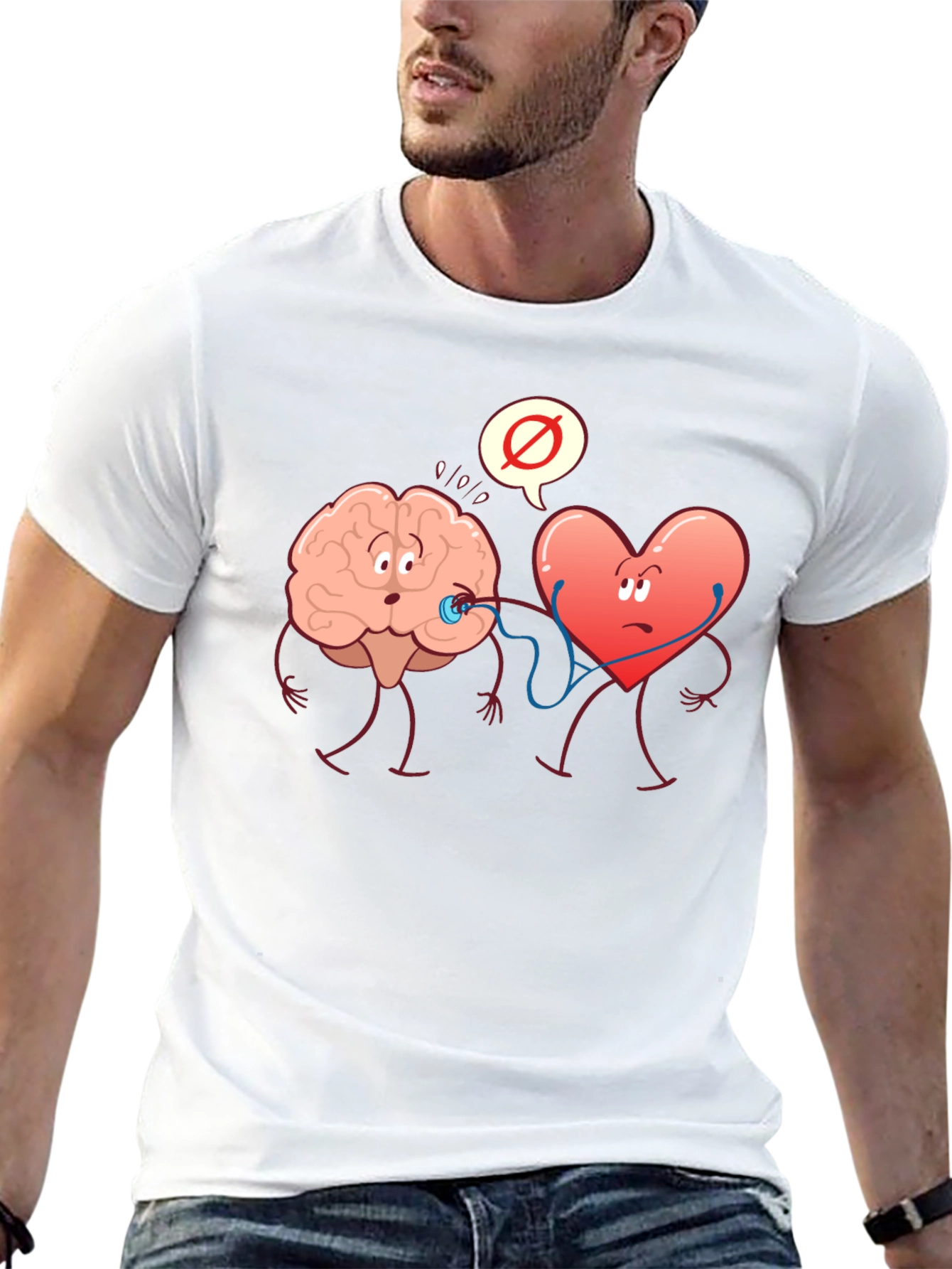 Brain vs. Heart Graphic T-Shirt