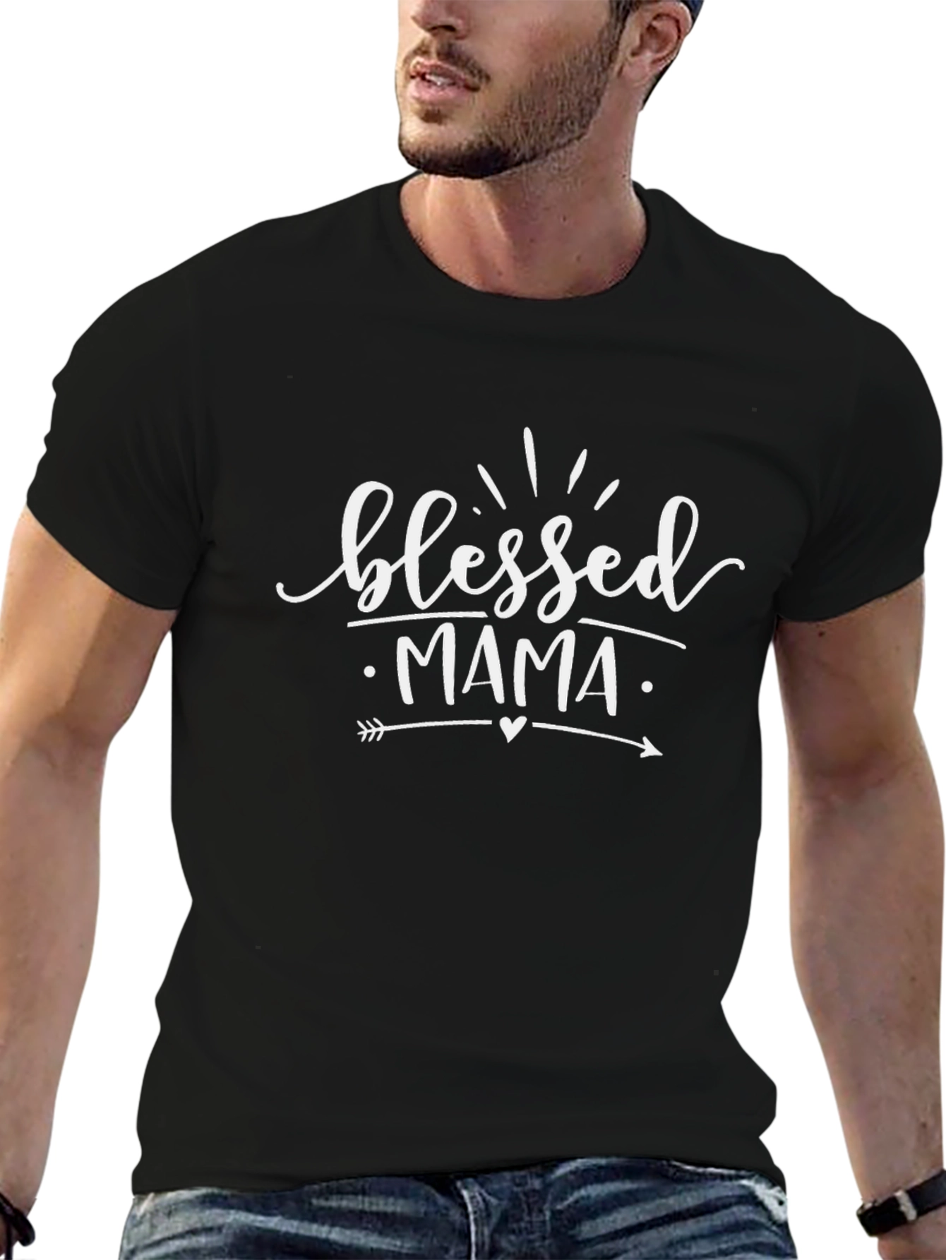 Blessed Mama Graphic Tee - Black