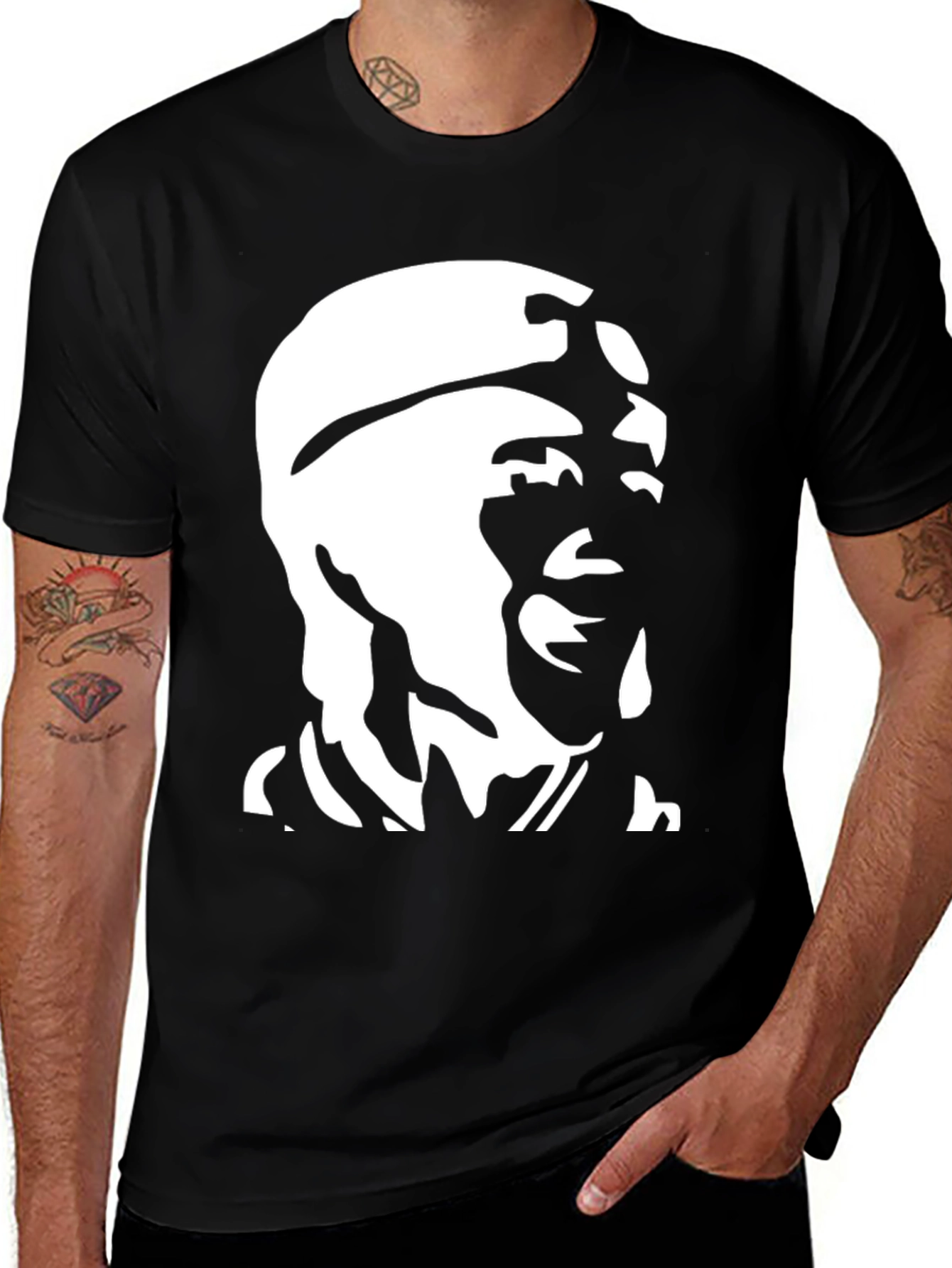 Bold Graphic Print Crew Neck T-Shirt