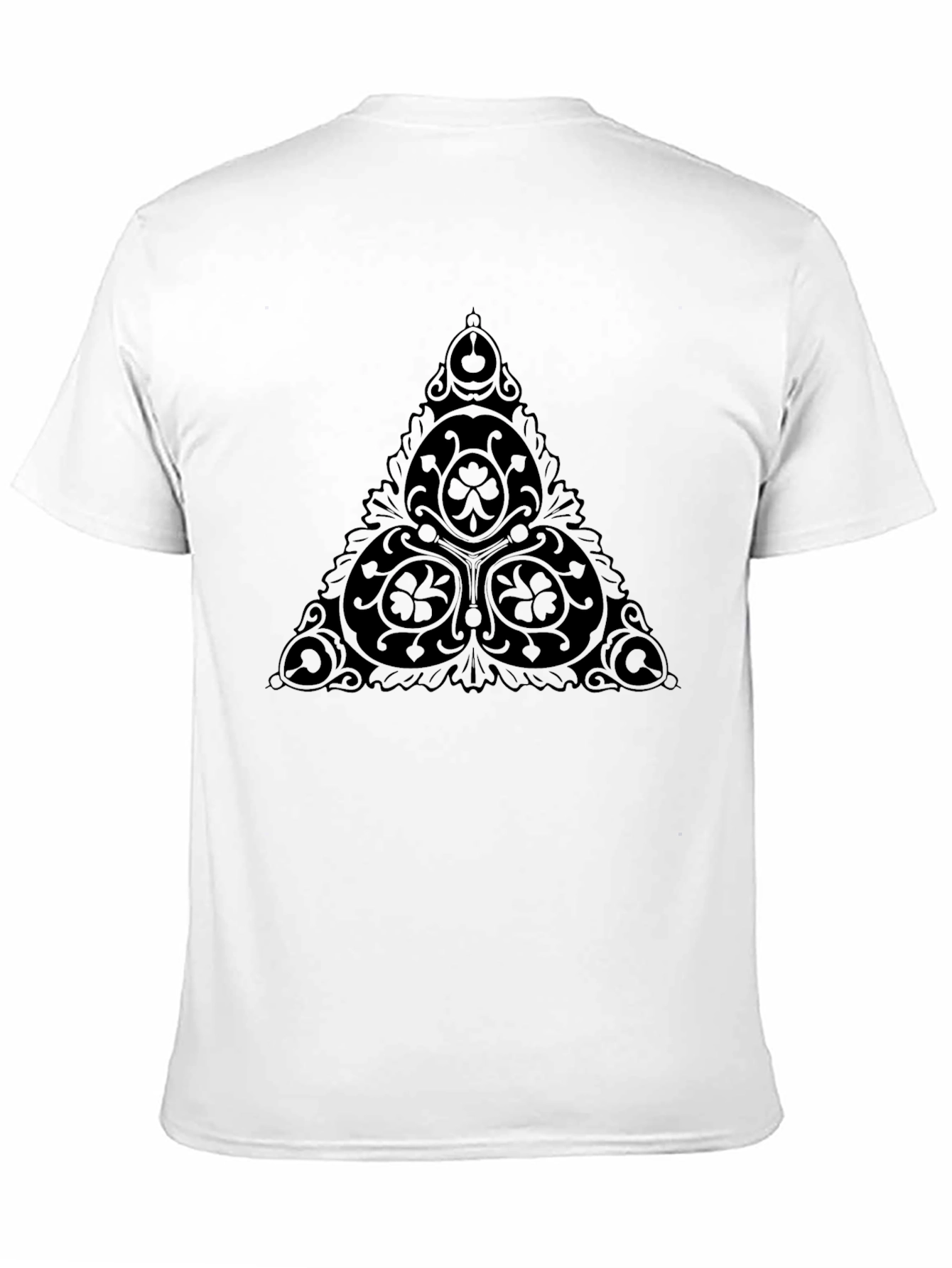 Black T-Shirt with Triangle Clover Graphic