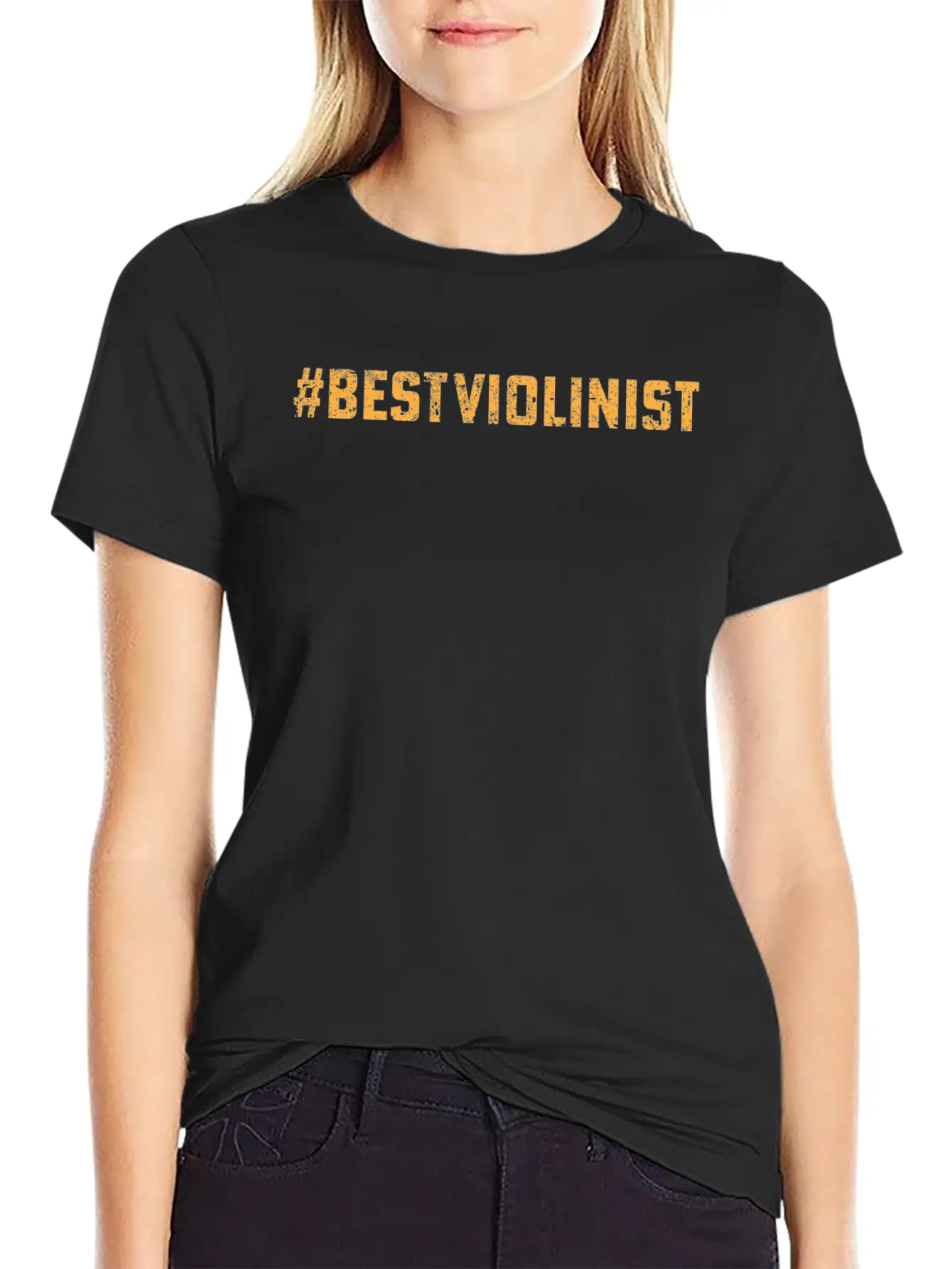 #BestViolinist Violin Player Musician Violinist Vi Unisex Casual T-Shirt – Clean Design For Daily Comfort